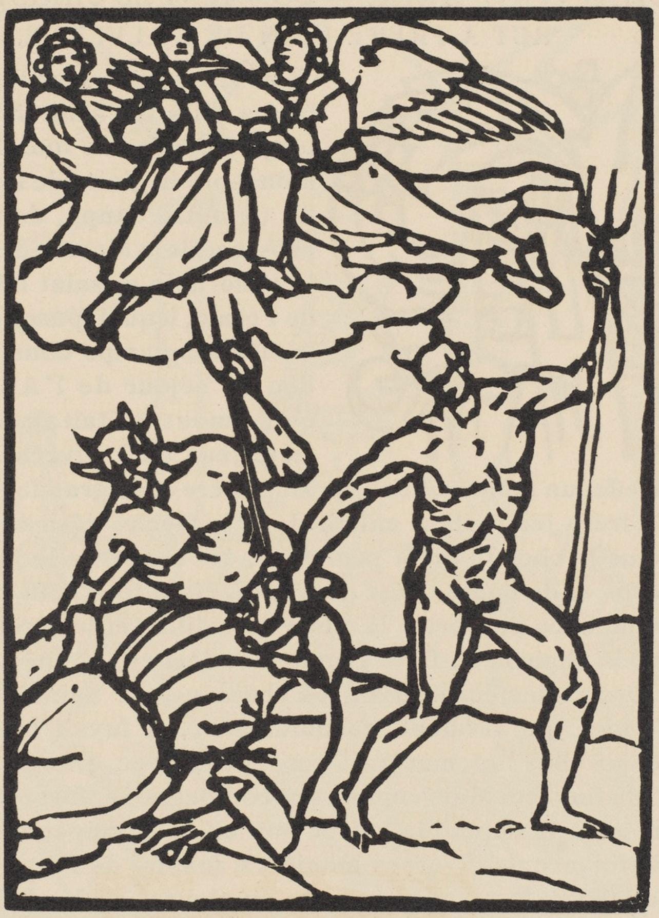 Émile Bernard, Composition (Morane, No. 100), Les Petites Fleurs de St. Françoise, Limited Edition Woodcut