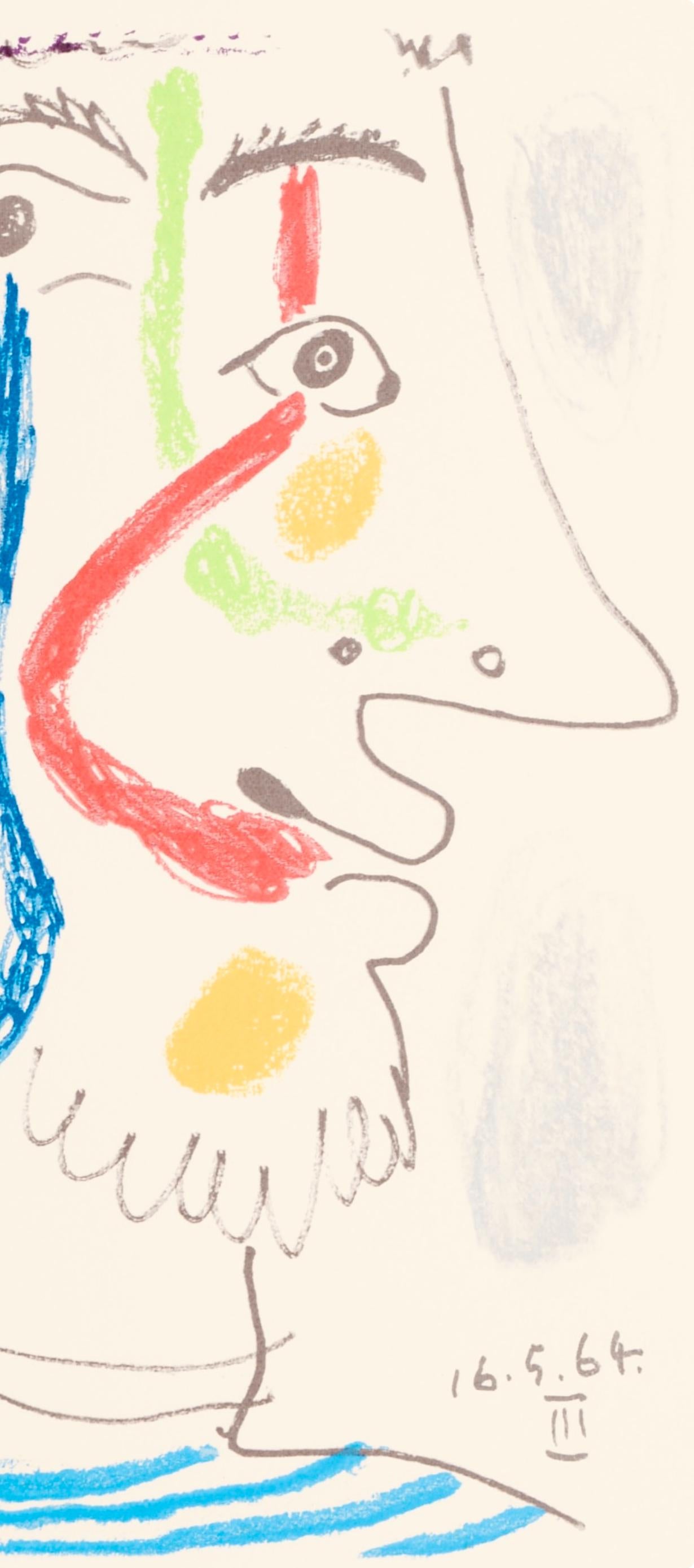 Pablo Picasso, Composition, Le Goût du Bonheur (Cramer 148; Bloch 2013), Limited Edition Mixed Media Lithograph