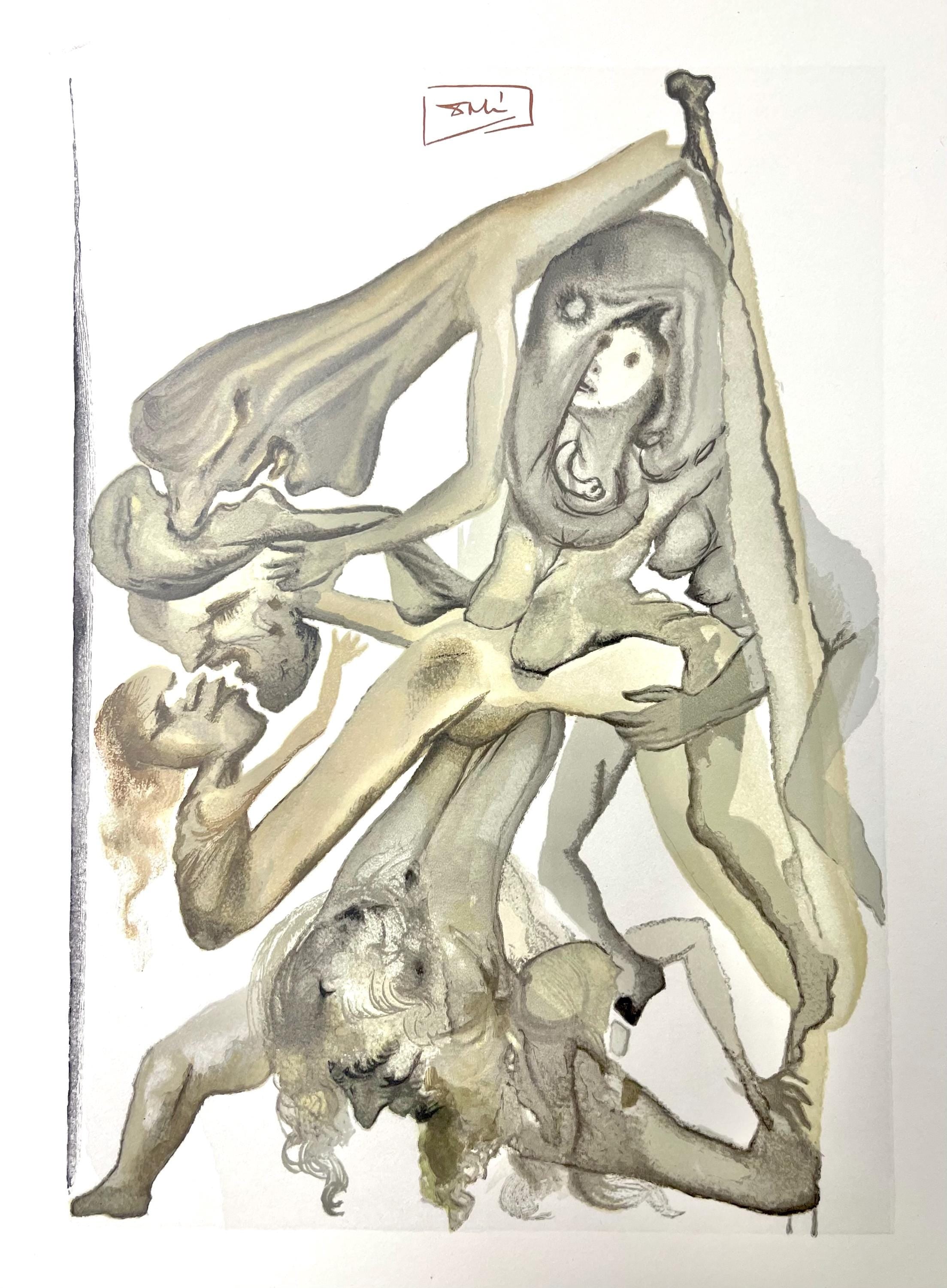 Salvador Dali, Hölle IV (Field 189-200; Michler/Löpsinger 1039-1138), Die Göttliche Komödie, Signed, Limited Edition Woodcut