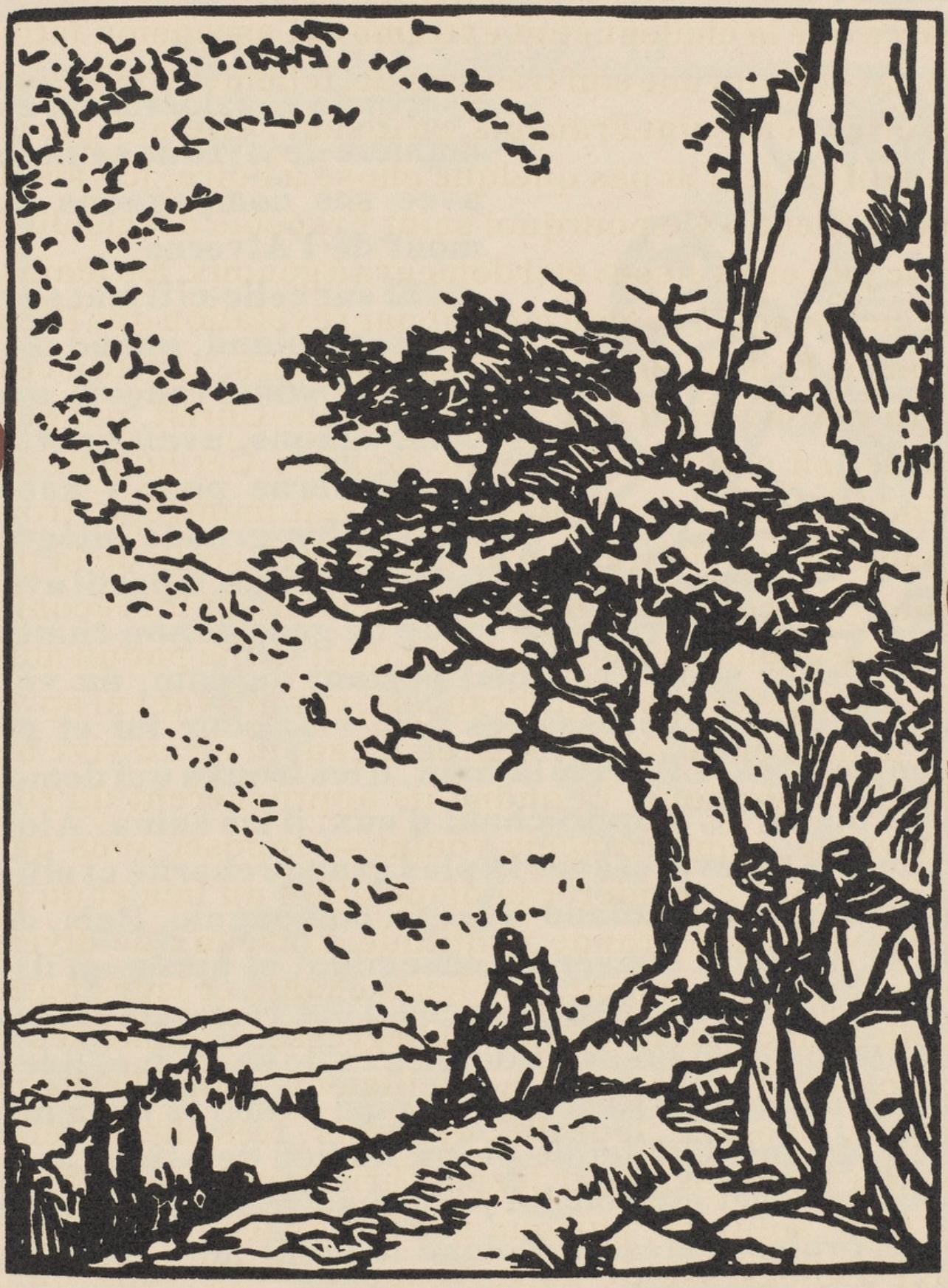 Émile Bernard, Composition (Morane, No. 100), Les Petites Fleurs de St. Françoise, Limited Edition Woodcut