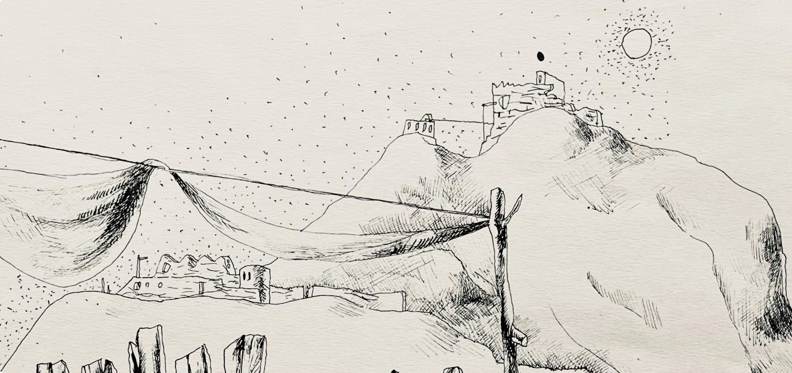 Jean Lurçat, le seigneur individu, huit dessins à la plume, Limited Edition Lithograph