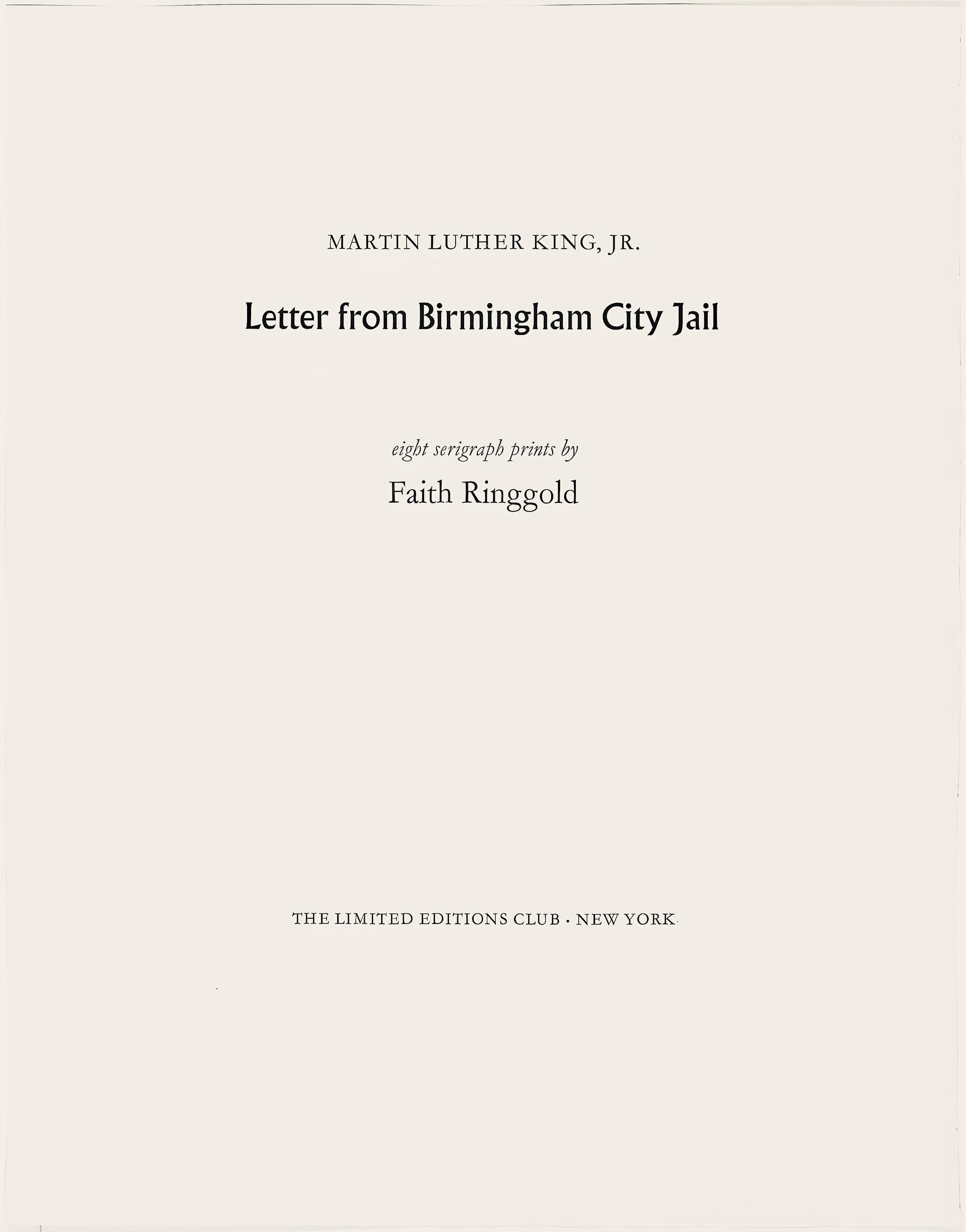 Faith Ringgold, The Right to Vote, Letter from Birmingham City Jail, Limited Edition Silkscreen