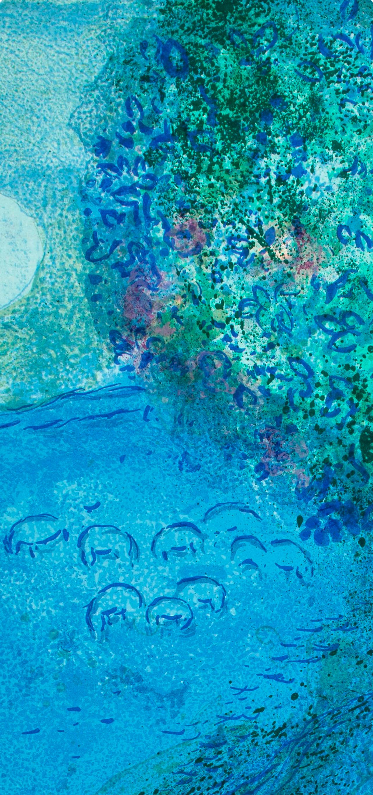 Marc Chagall, La leçon de Philétas, Daphnis et Chloé, Limited Edition Héliogravure