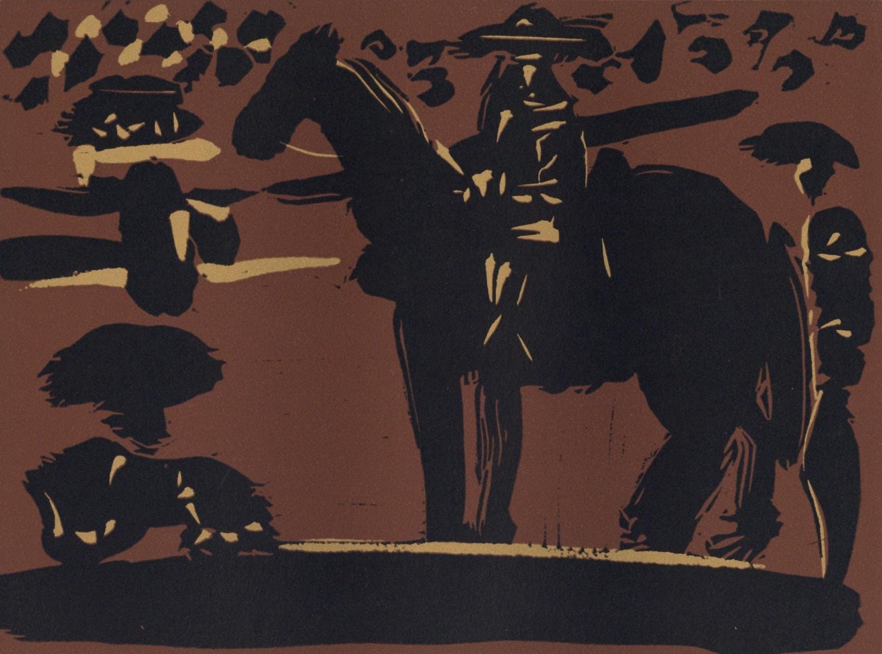 Pablo Picasso, Mounted Picador (Orozco 214), Grabados al linóleo, Limited Edition Linocut