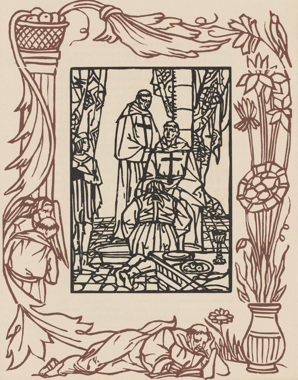 Émile Bernard, Composition (Morane, No. 100), Les Petites Fleurs de St. Françoise, Limited Edition Woodcut