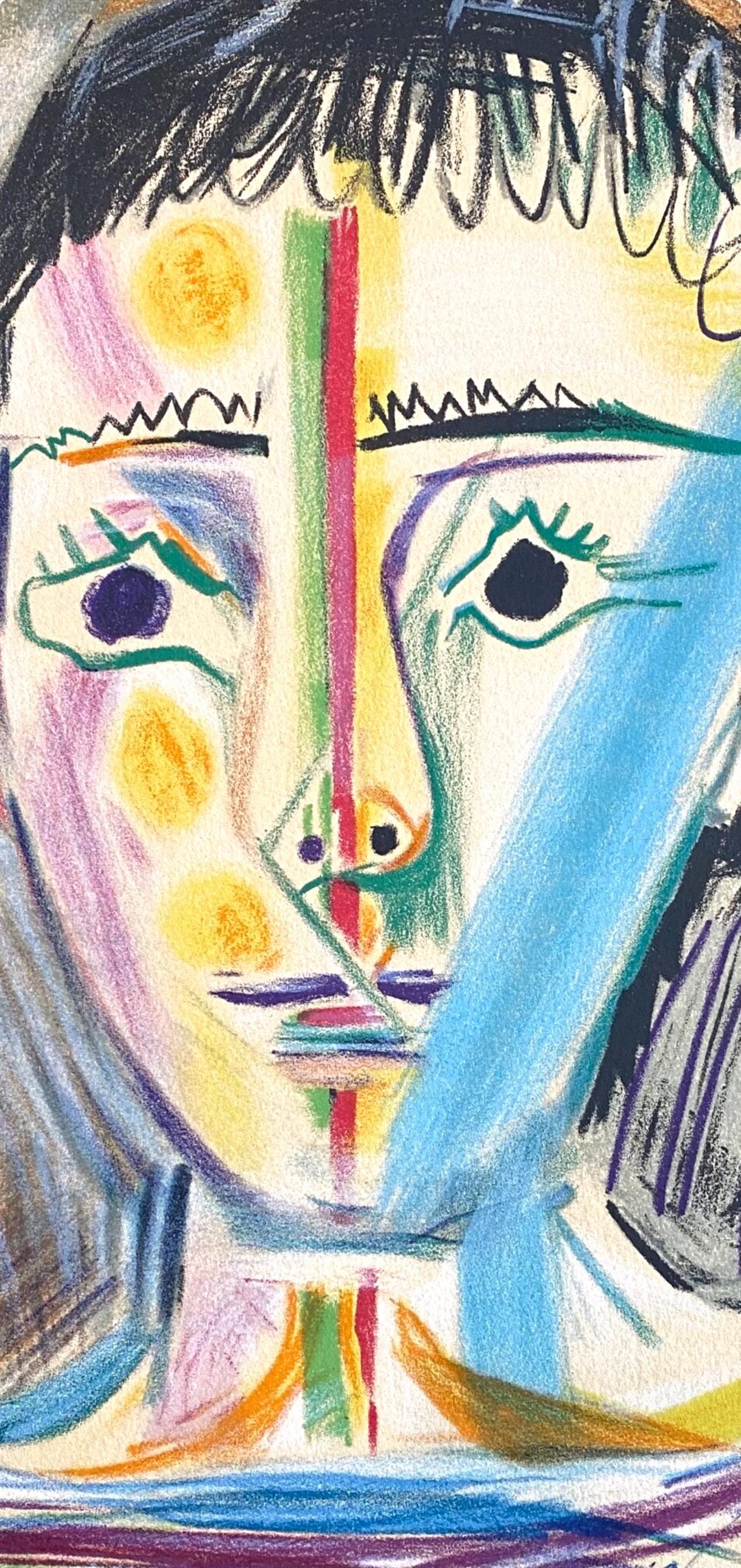 Pablo Picasso, Tête d'un jeune homme en face, Les Peintres mes amis, Limited Edition Lithograph