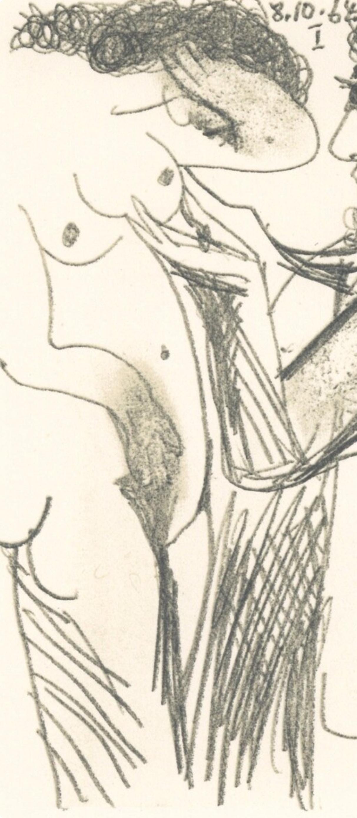 Pablo Picasso, Composition, Le Goût du Bonheur (Cramer 148; Bloch 2013), Limited Edition Mixed Media Lithograph