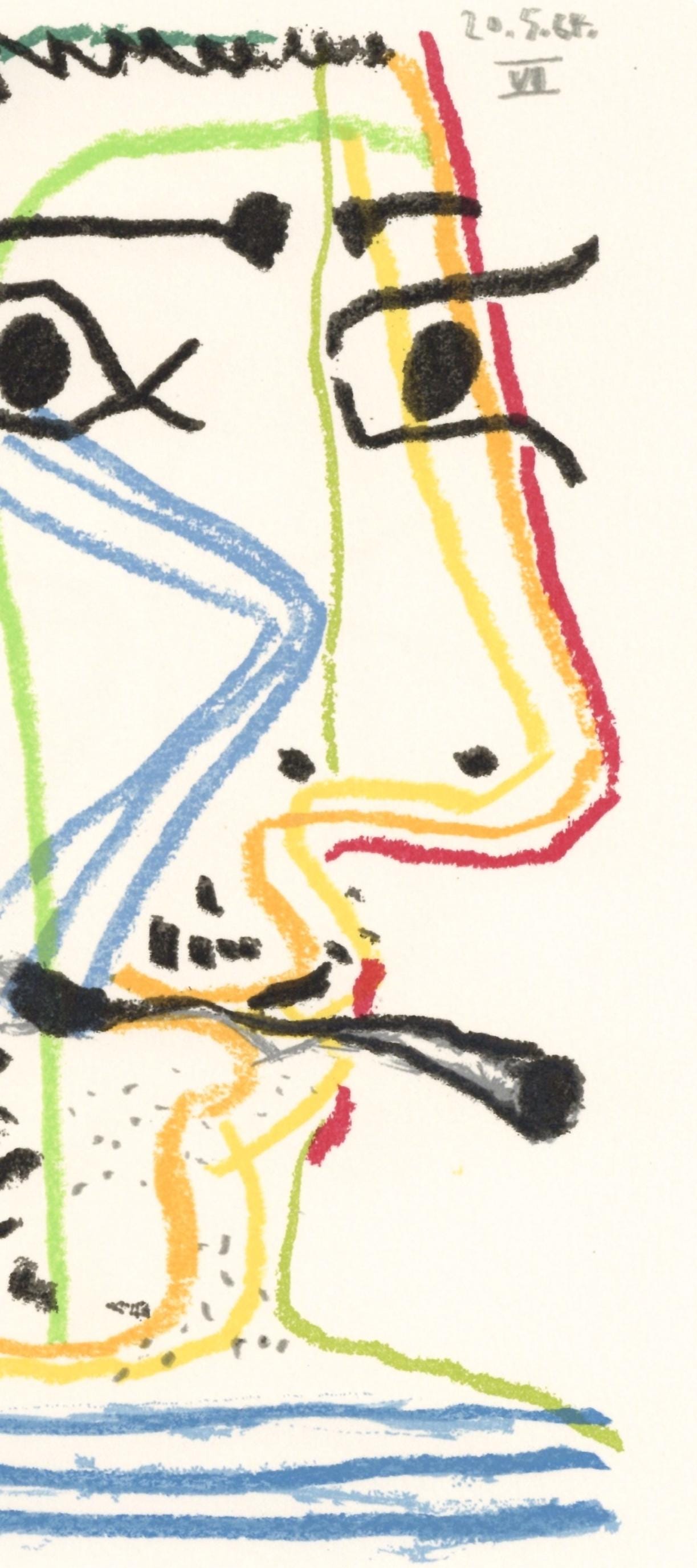 Pablo Picasso, Composition, Le Goût du Bonheur (Cramer 148; Bloch 2013), Limited Edition Mixed Media Lithograph