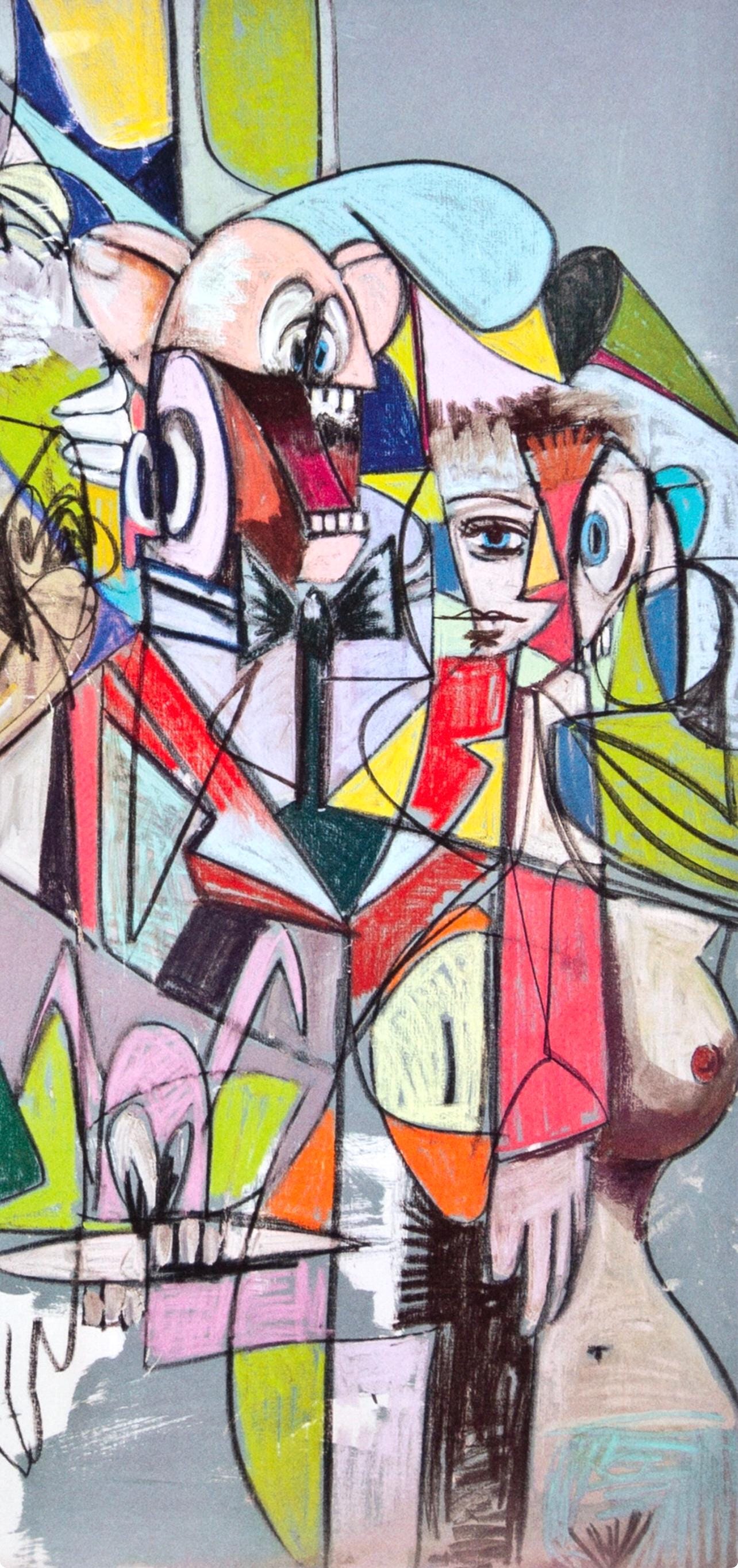 George Condo, Cascading Butlers, Drawing Paintings, Limited Edition Four Color Process Print