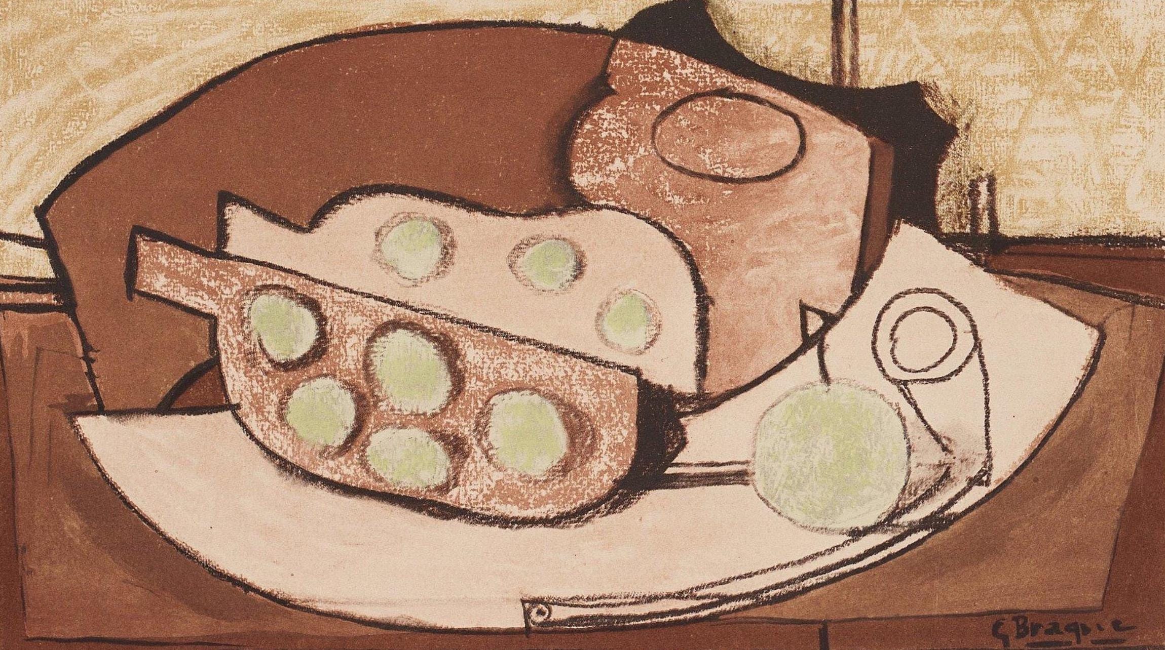Georges Braque, Composition, Braque Espaces, 13 Dessins, Lavis, Aquarelles, Limited Edition Lithograph