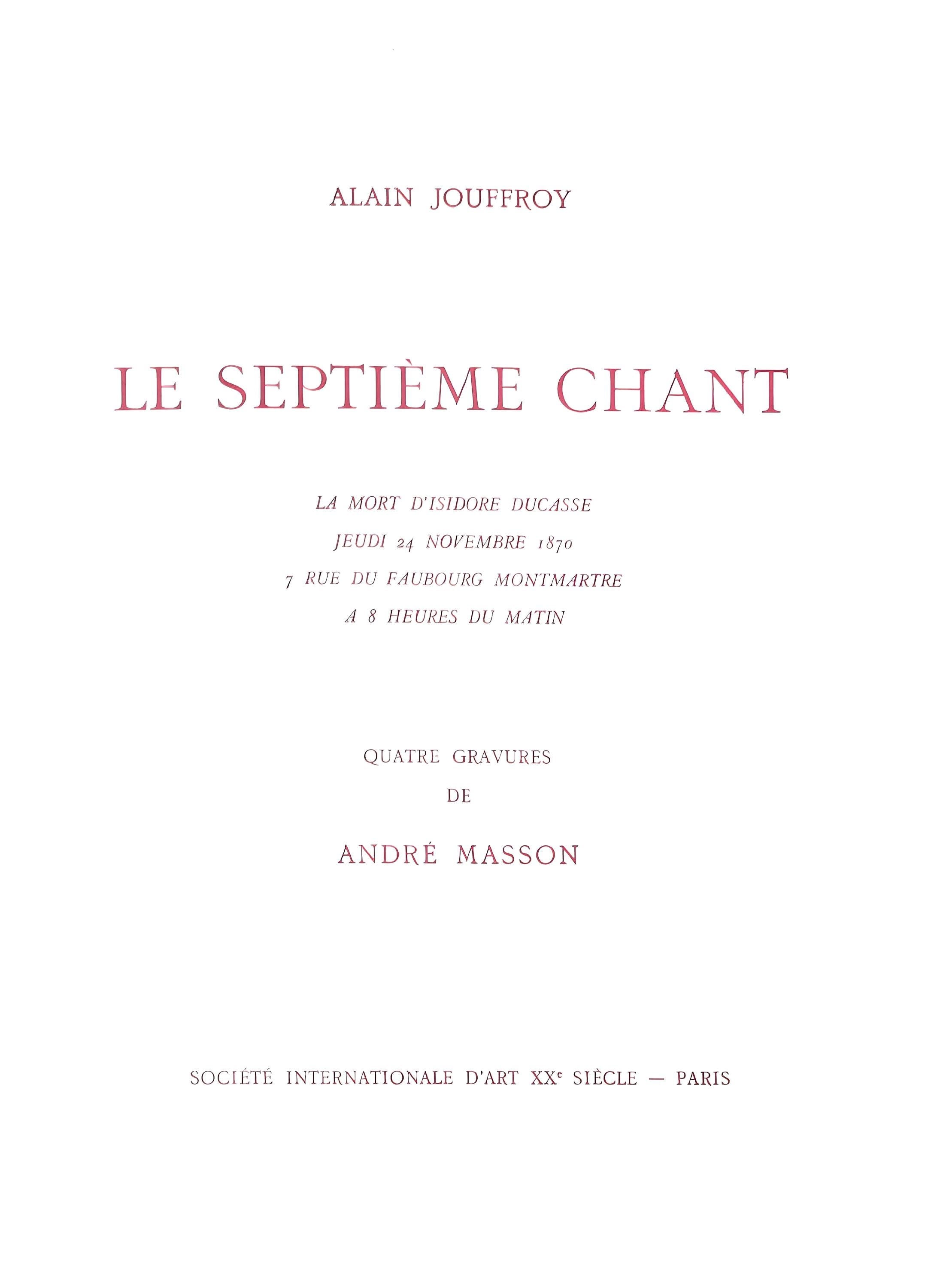 André Masson, Composition (Cramer 99), Le Septieme Chant, Limited Edition Engraving