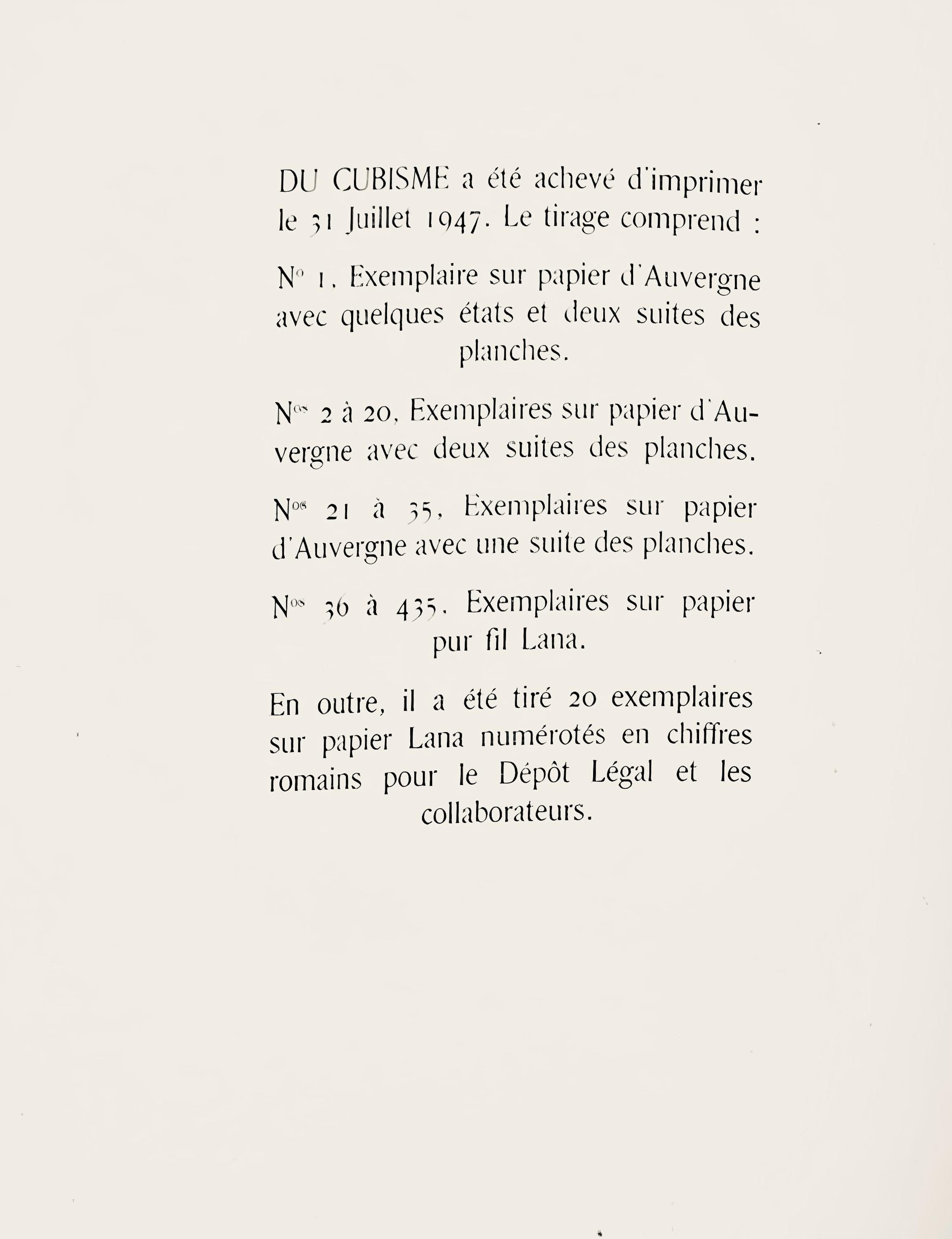 Juan Gris, Composition, Du cubisme, Limited Edition Etching