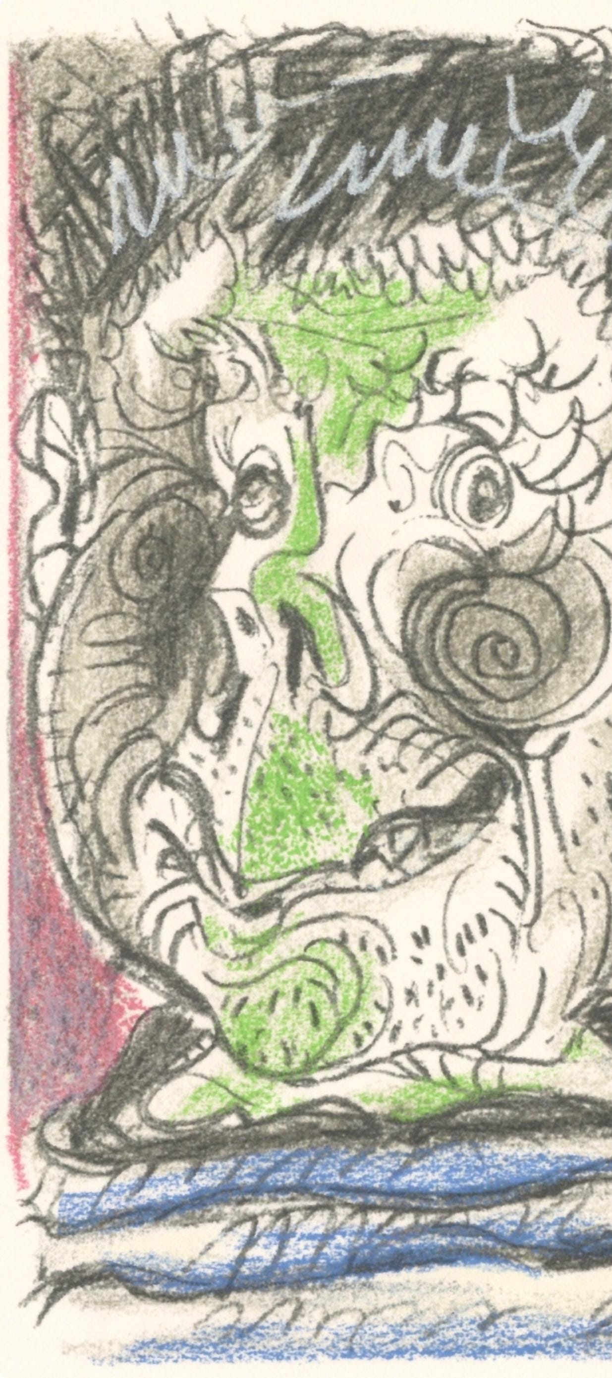 Pablo Picasso, Composition, Le Goût du Bonheur (Cramer 148; Bloch 2013), Limited Edition Mixed Media Lithograph