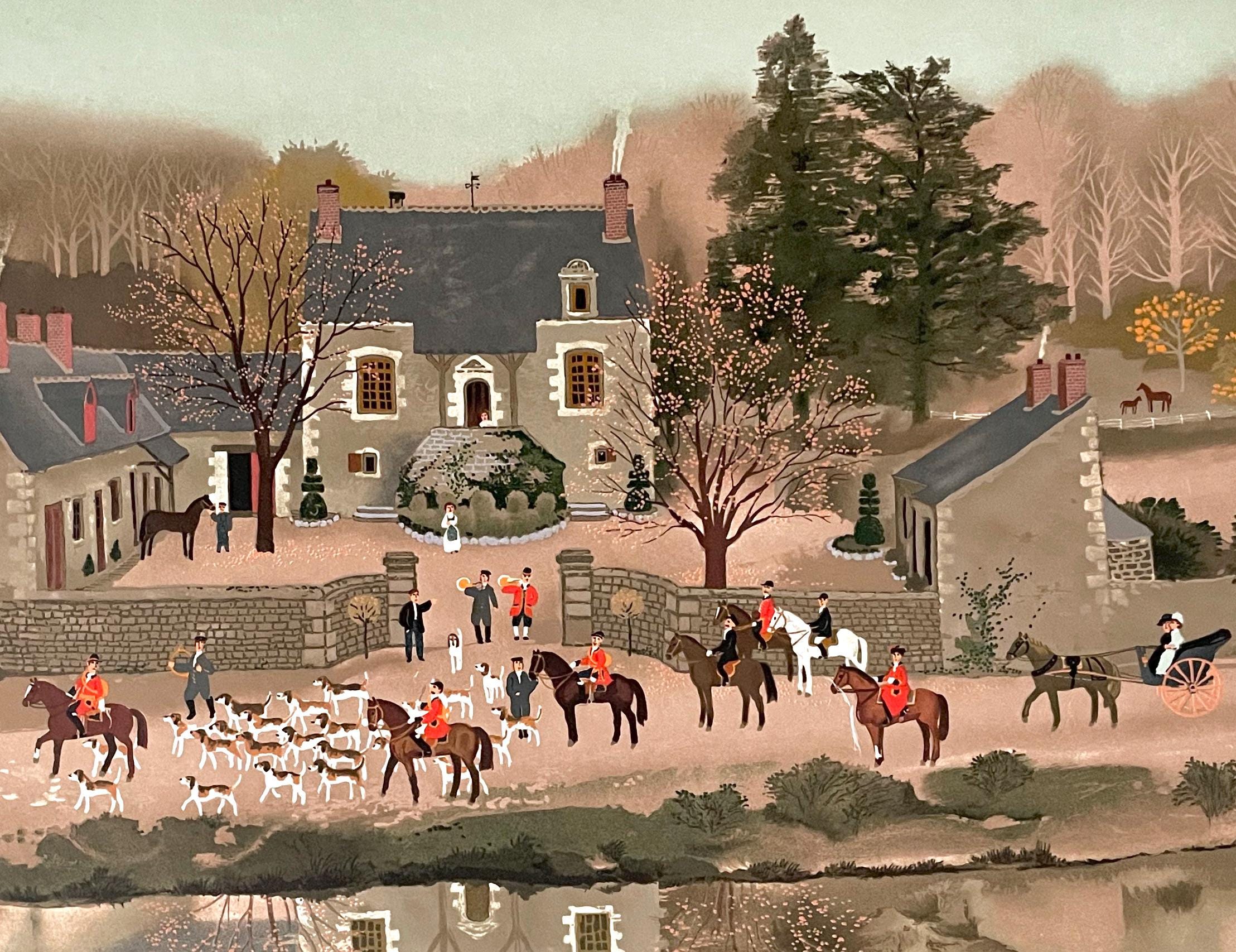 Michel Delacroix, La Sortie du Chenil, Limited Edition Lithograph