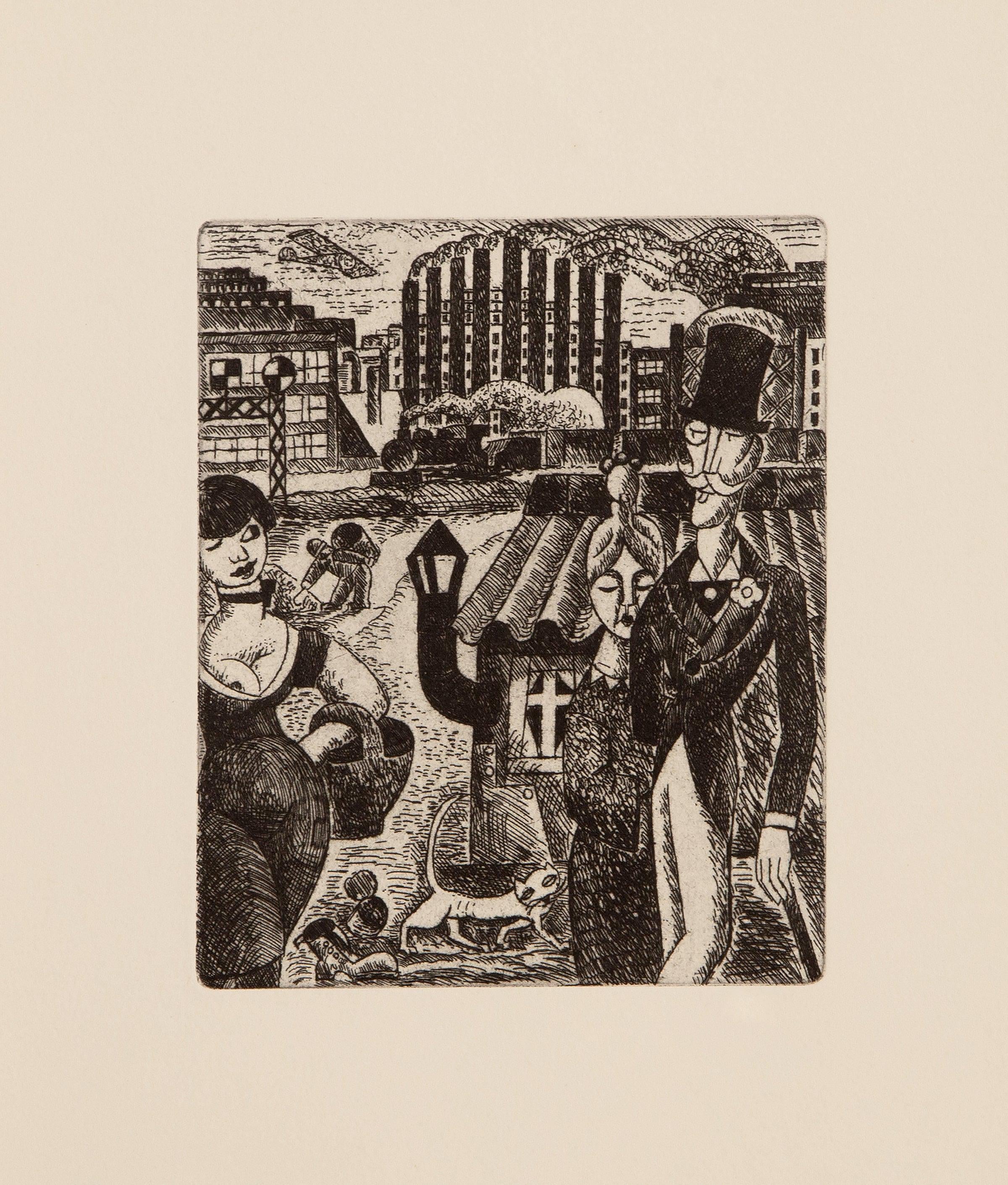 Marcel Gromaire, Composition, Vers un monde volage, Limited Edition Etching