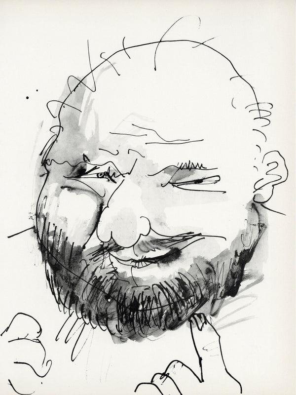 Pablo Picasso, Chauve, barbu et hilare, trait et lavis (Cramer No. 84), 40 dessins de Picasso en marge du Buffon, Limited Edition Lithograph