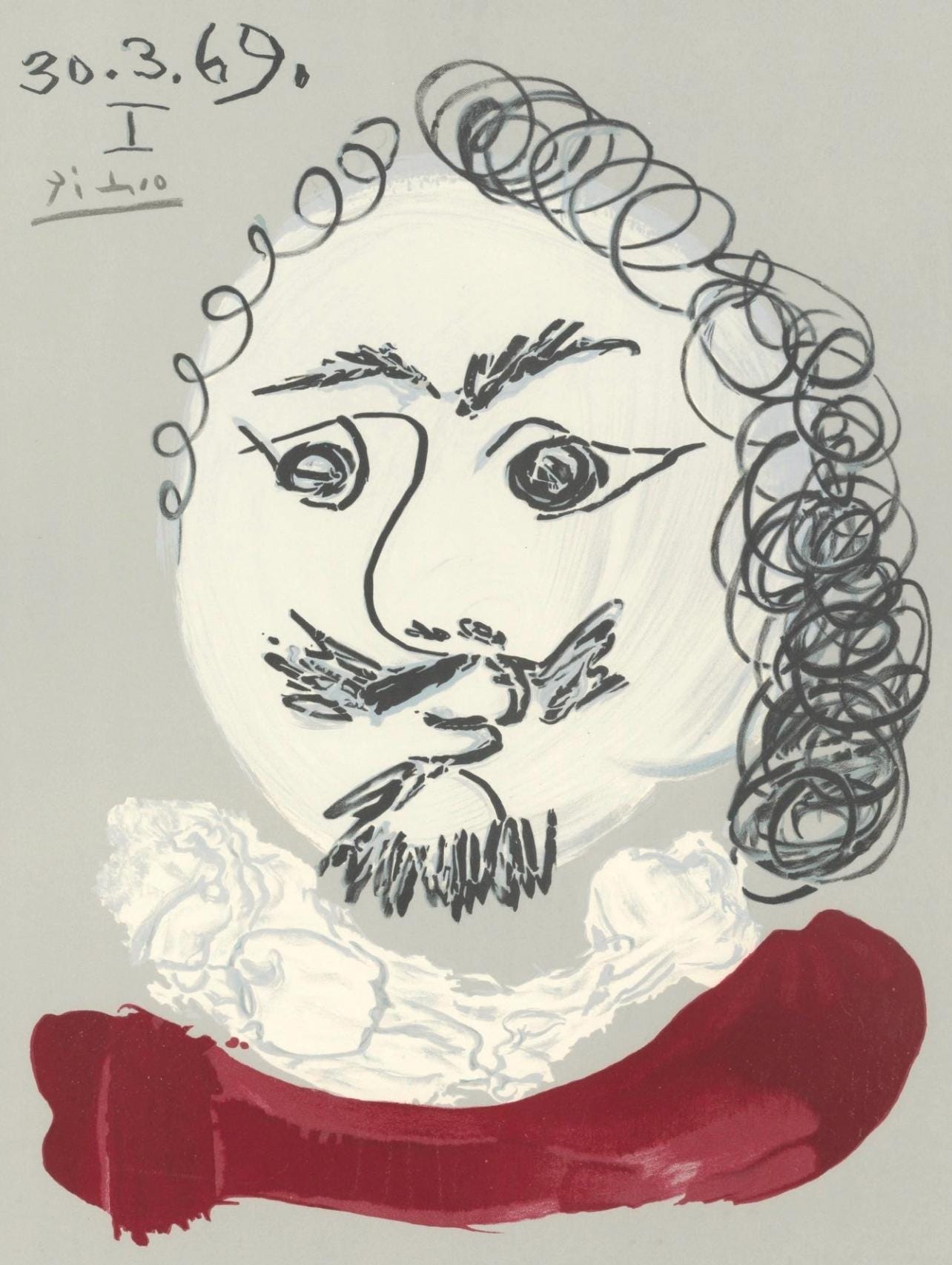 Pablo Picasso, Composition (Orozco 207-261), Vingt-Neuf Portraits Imaginaires, Limited Edition Lithograph