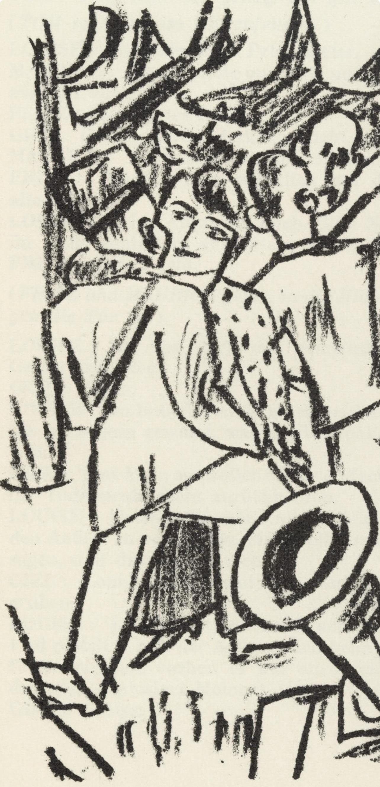 Max Beckmann, Composition (Gallwitz 286; Hofmaier 323-329; Rifkind 150 1-7), Der Mensch ist kein Haustier, Limited Edition Lithograph