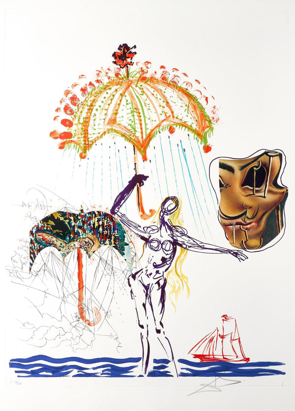 Salvador Dalí, Antiombrelle à atomiseurs de liquides (M/L 822-831; Field 75-13), Imaginations et Objets du Futur, Limited Edition Lithograph