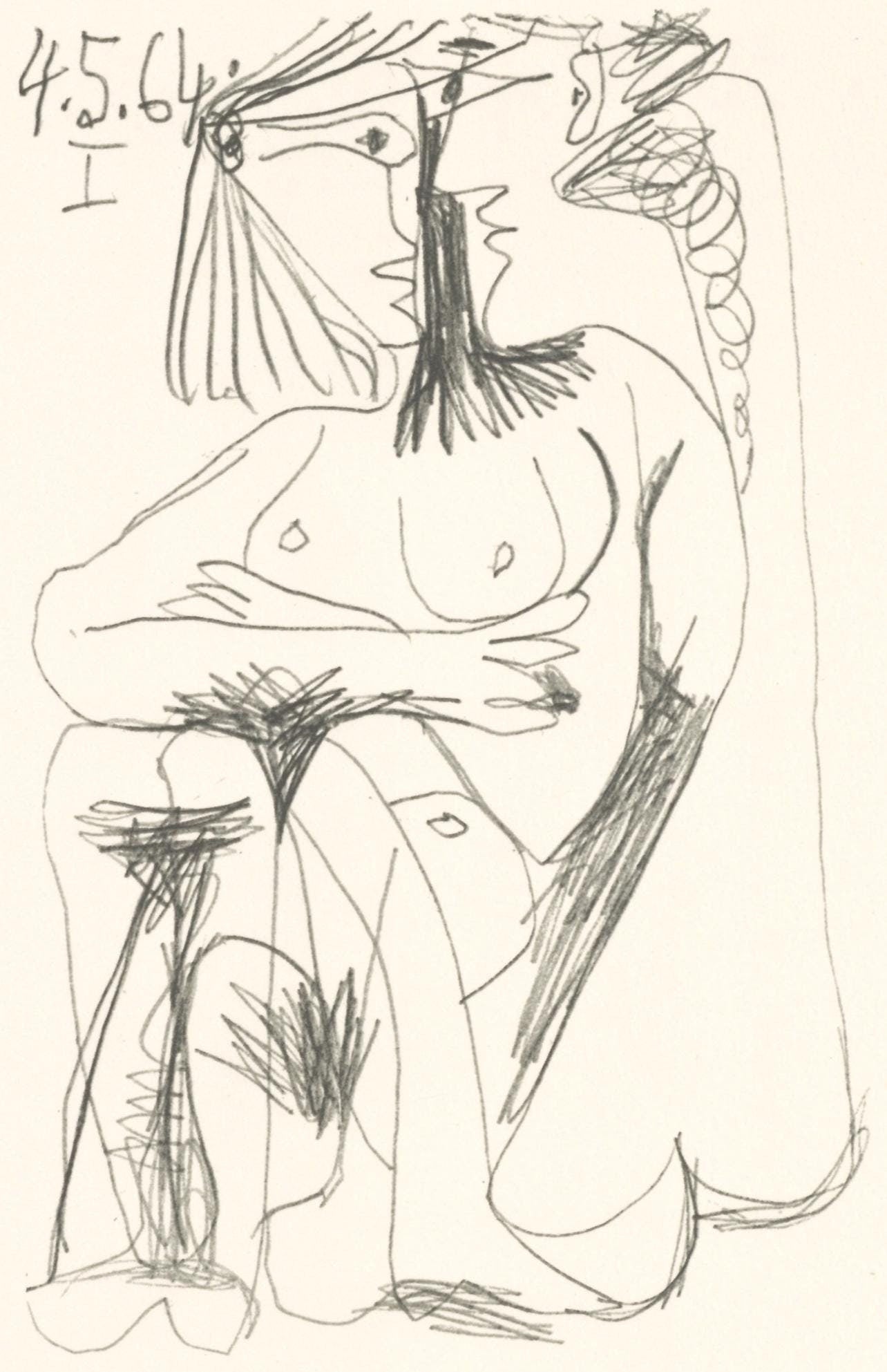 Pablo Picasso, Composition, Le Goût du Bonheur (Cramer 148; Bloch 2013), Limited Edition Mixed Media Lithograph