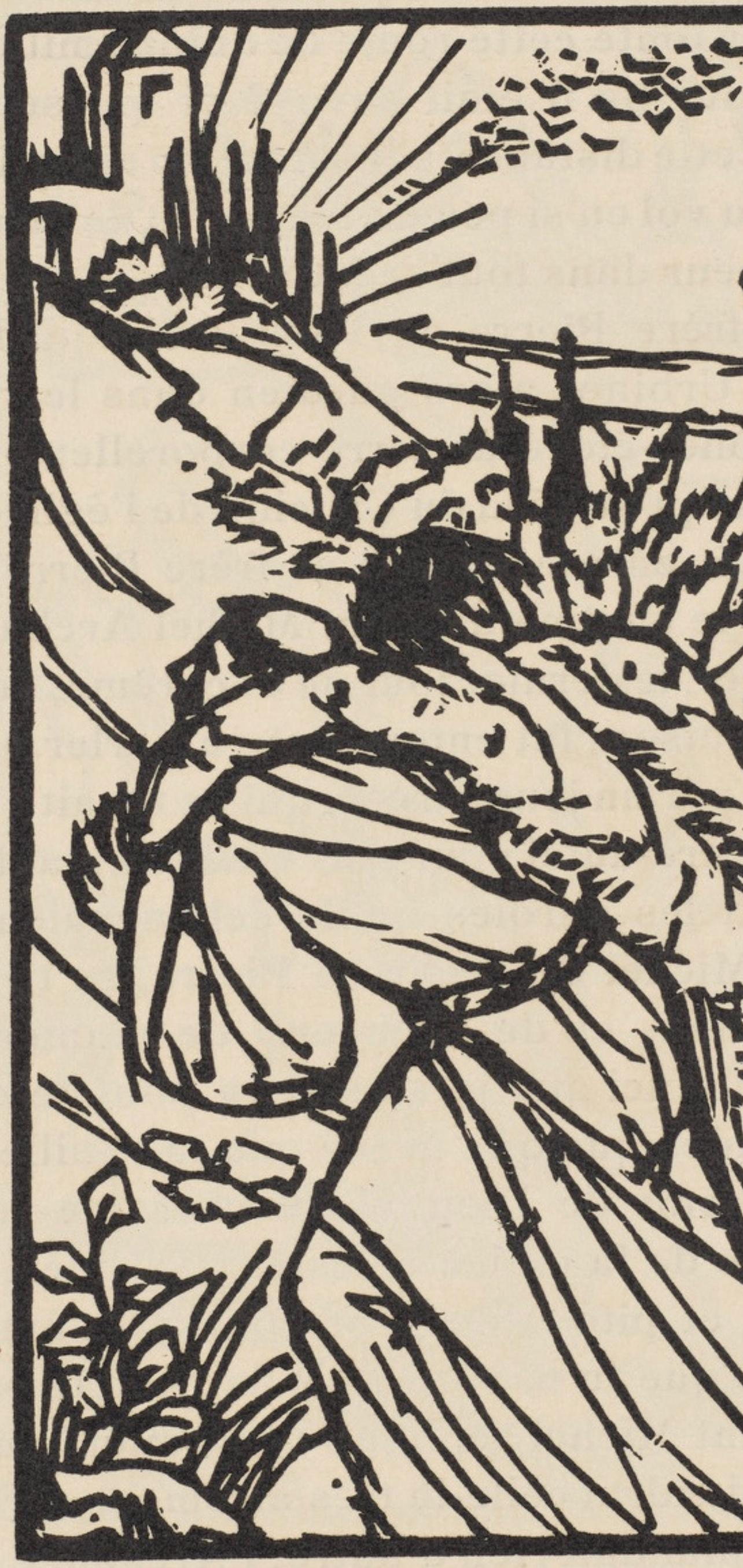 Émile Bernard, Composition (Morane, No. 100), Les Petites Fleurs de St. Françoise, Limited Edition Woodcut