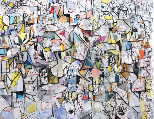 George Condo, Compression VI, Drawing Paintings, Limited Edition Four Color Process Print