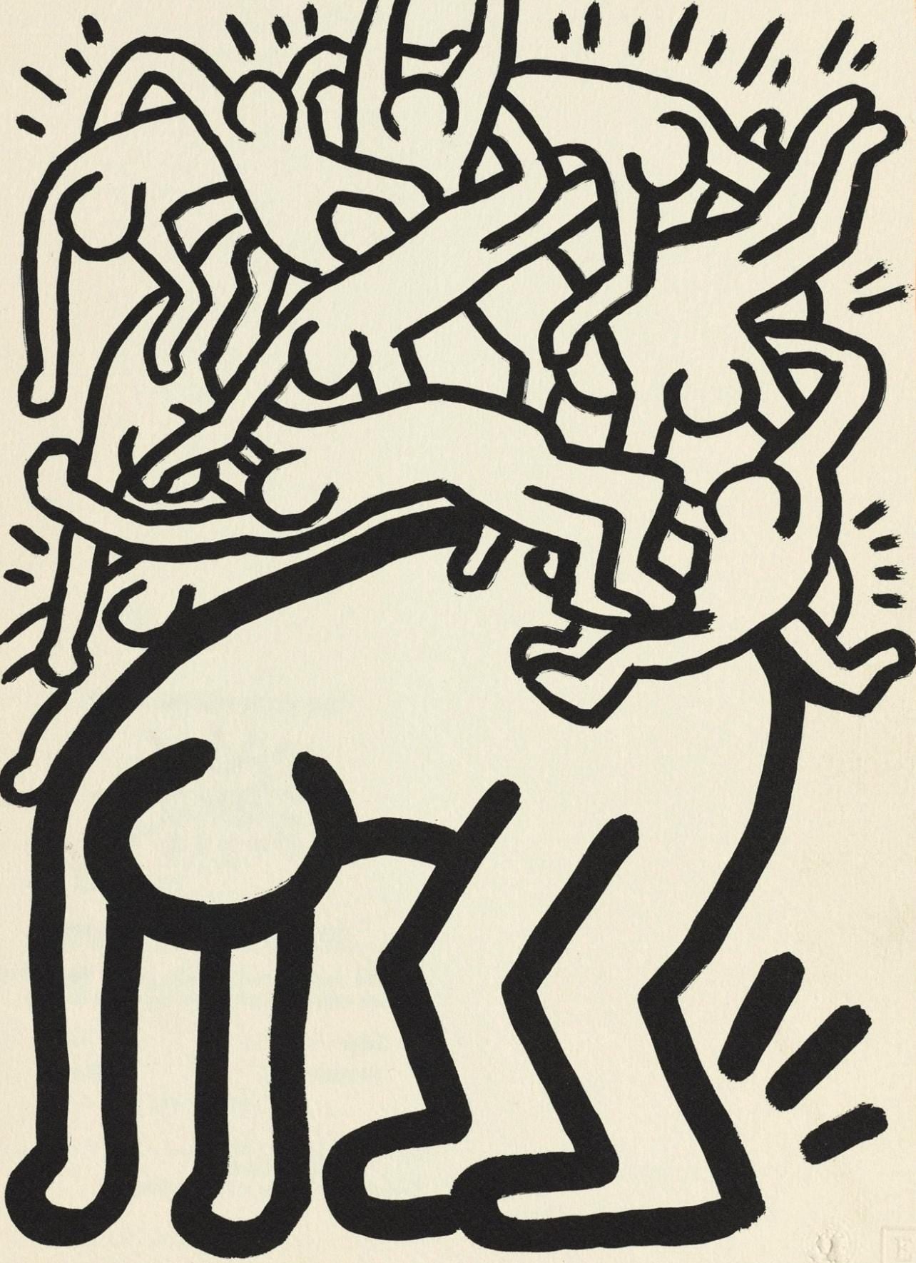 Keith Haring, Fight Aids Worldwide, World Federation of United Nations Associations, Limited Edition Lithograph