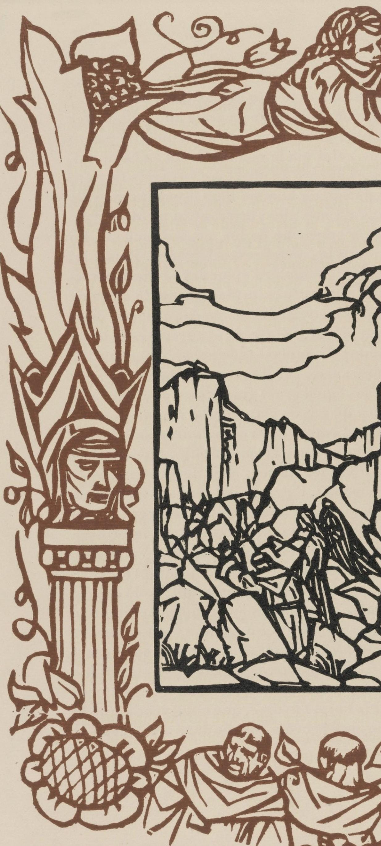 Émile Bernard, Composition (Morane, No. 100), Les Petites Fleurs de St. Françoise, Limited Edition Woodcut