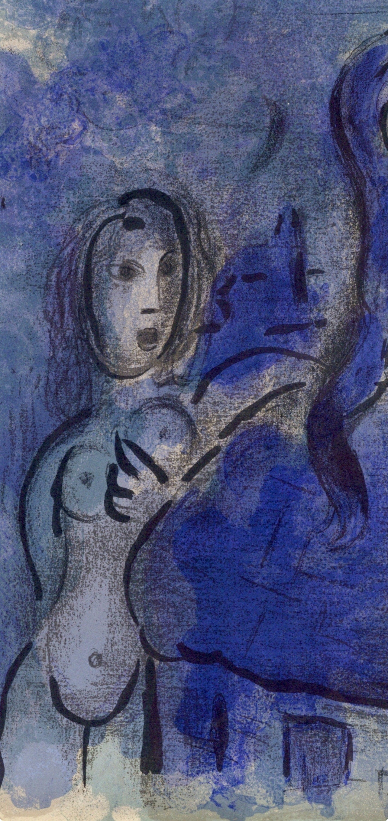 Marc Chagall, Rahab and the spices of Jericho (Mourlot 117-46; Cramer 25), Drawings from the Bible, Verve: Revue, Limited Edition Lithograph