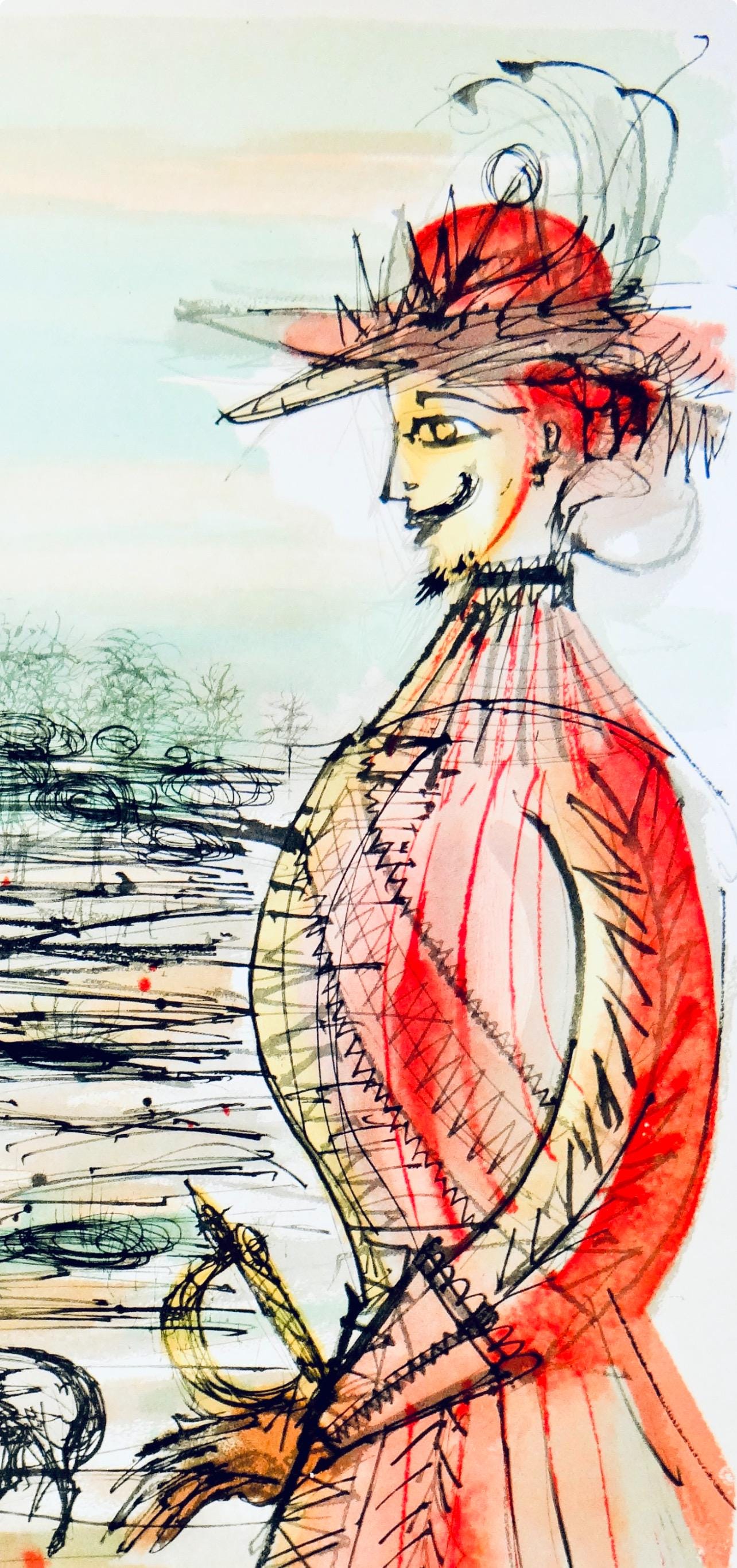 Jean Carzou, Le berger et le roi, Vingt fables de La fontaine, Limited Edition Woodcut