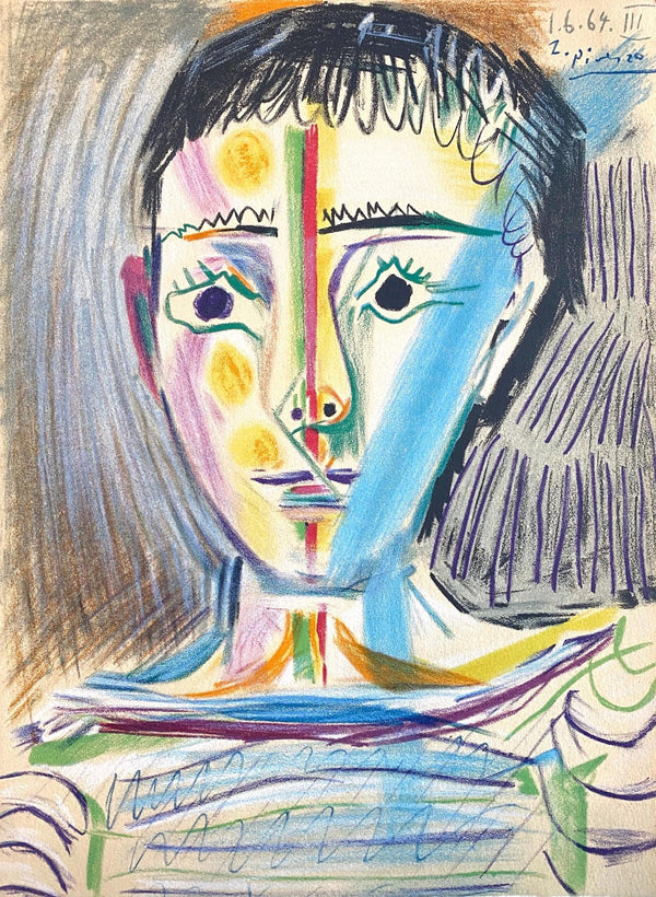 Pablo Picasso, Tête d'un jeune homme en face, Les Peintres mes amis, Limited Edition Lithograph