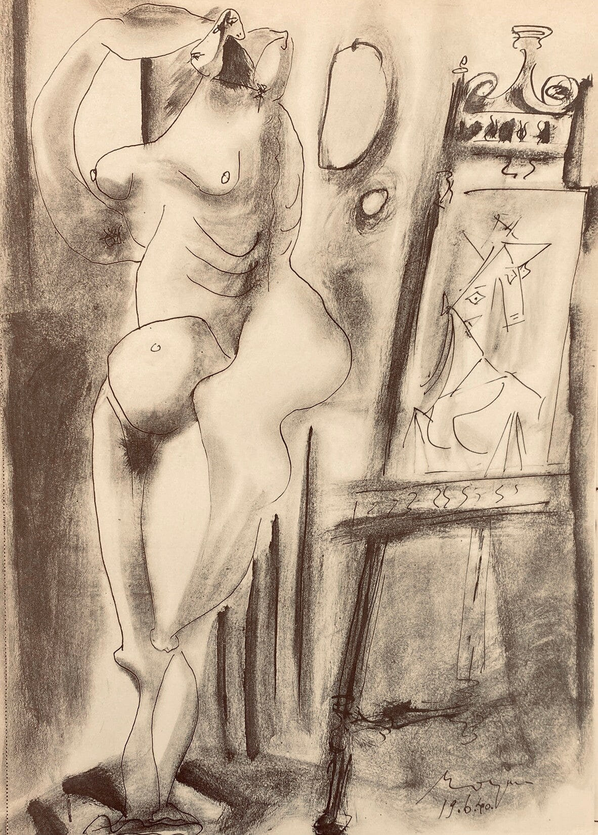 Pablo Picasso, Composition, Carnet de dessins de Picasso, Cahiers d’Art, Limited Edition Lithograph