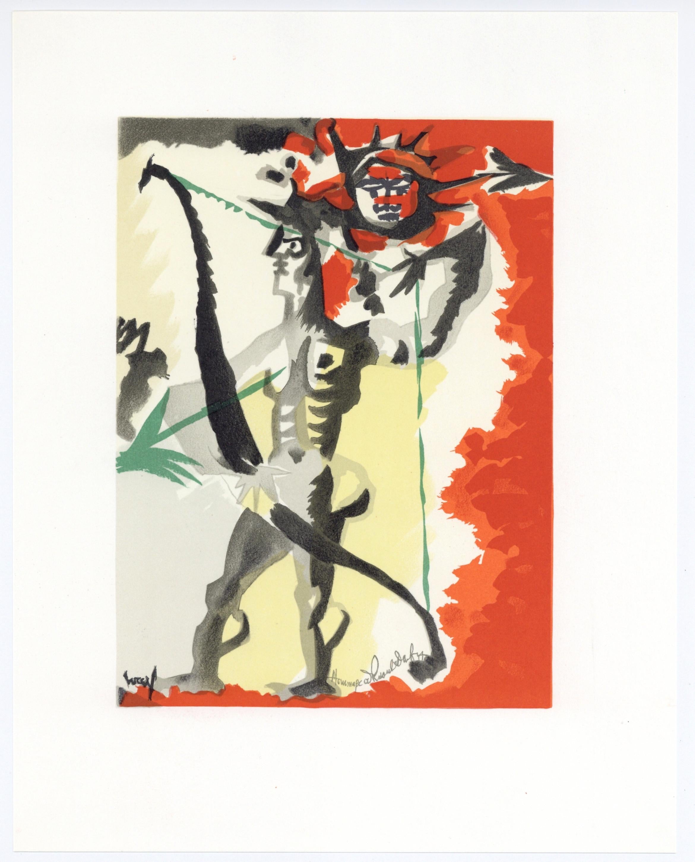 Jean Lurçat, Composition, Lettre à mon peintre Raoul Dufy, Limited Edition Lithograph