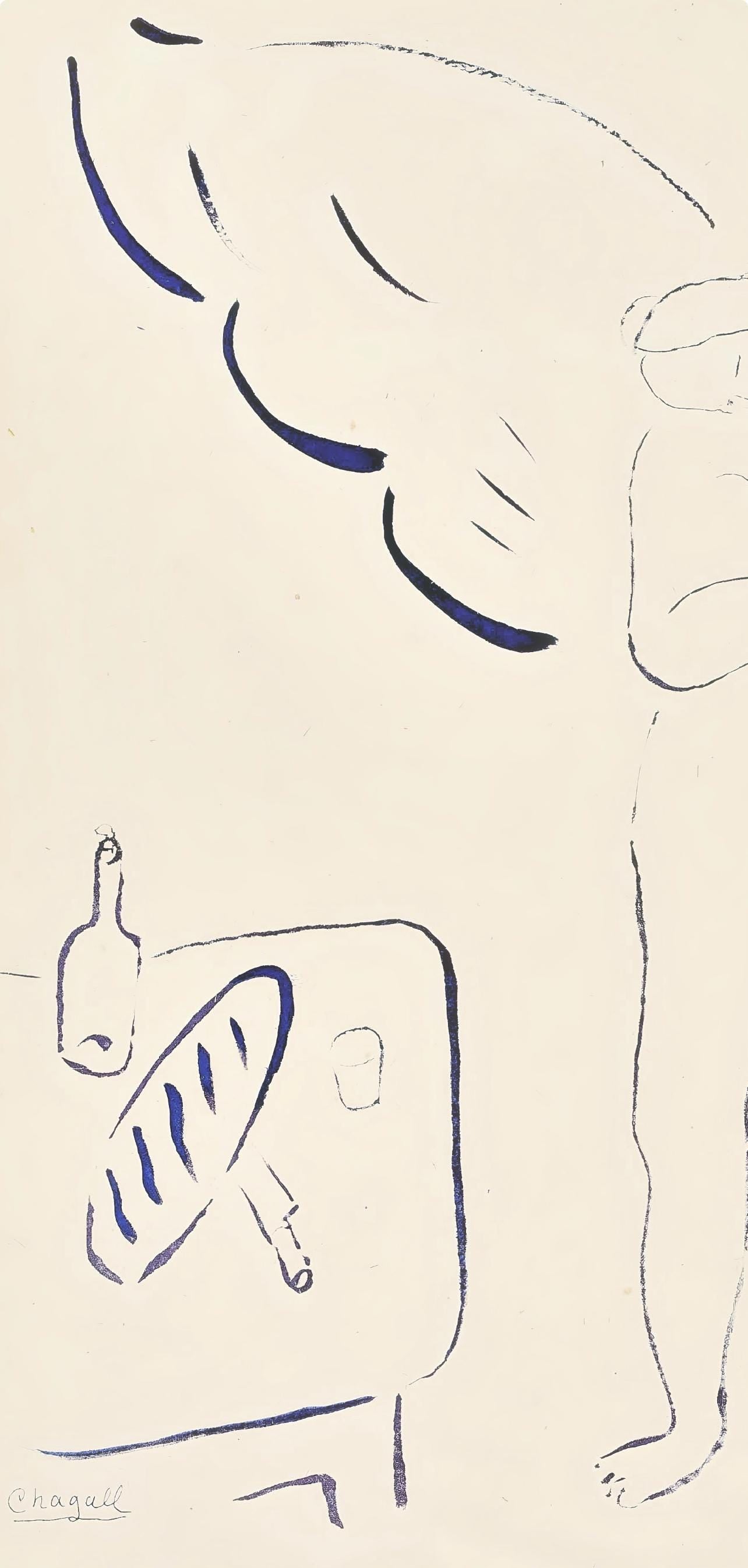 Marc Chagall, Composition, Le Dur Désir de Durer, Limited Edition Lithograph