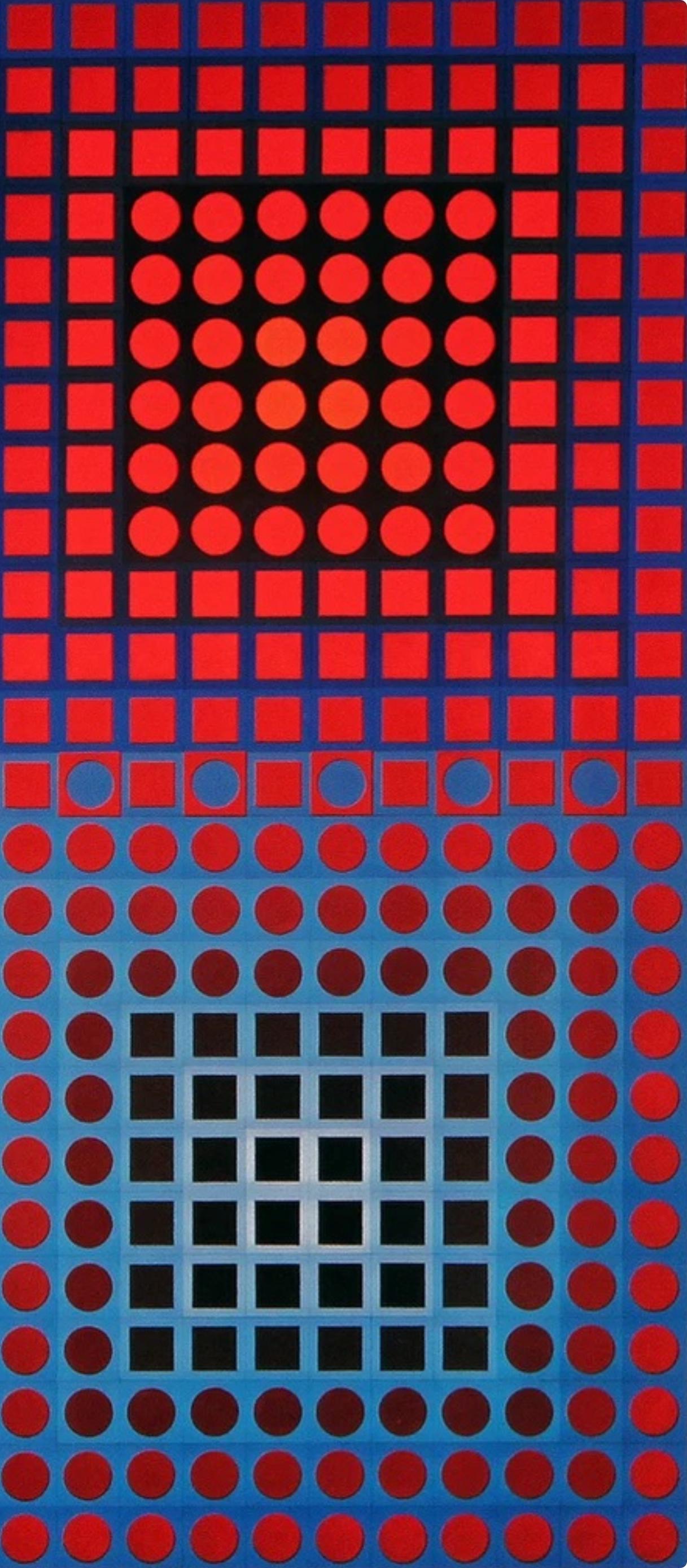 Victor Vasarely, Composition, Folklore Planétaire, Limited Edition Héliogravure