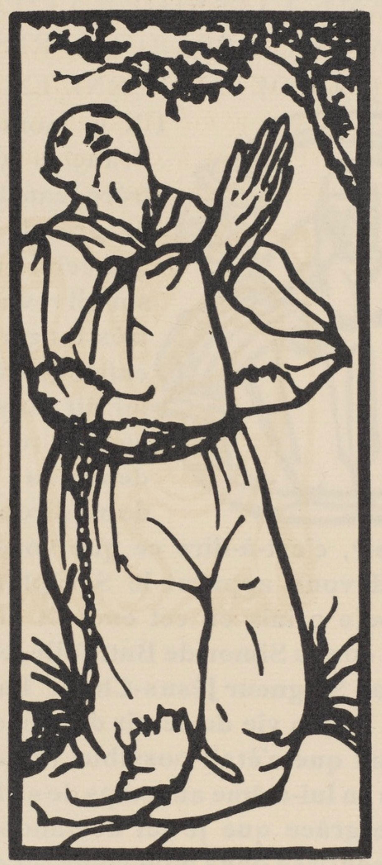 Émile Bernard, Composition (Morane, No. 100), Les Petites Fleurs de St. Françoise, Limited Edition Woodcut