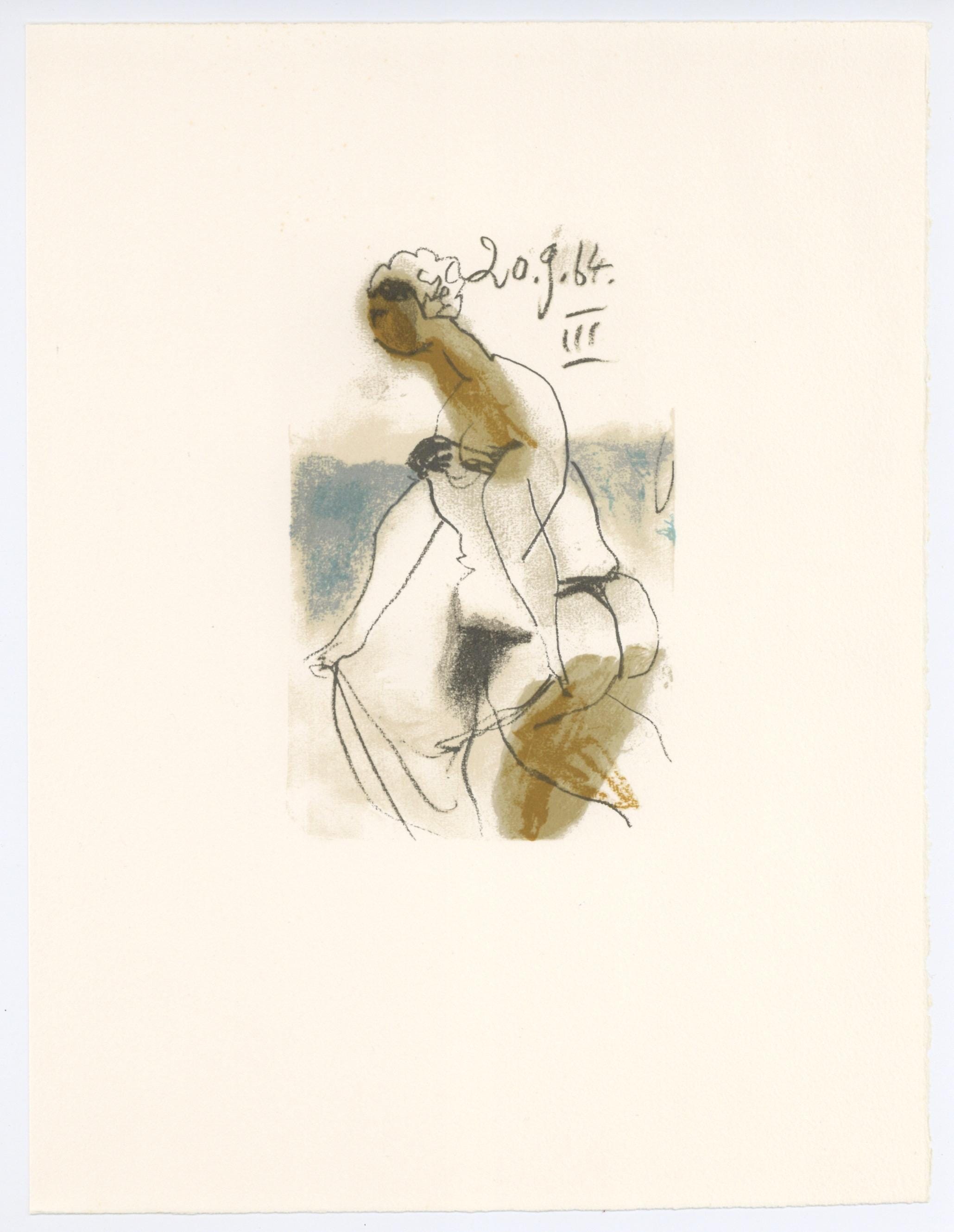 Pablo Picasso, Composition, Le Goût du Bonheur (Cramer 148; Bloch 2013), Limited Edition Mixed Media Lithograph