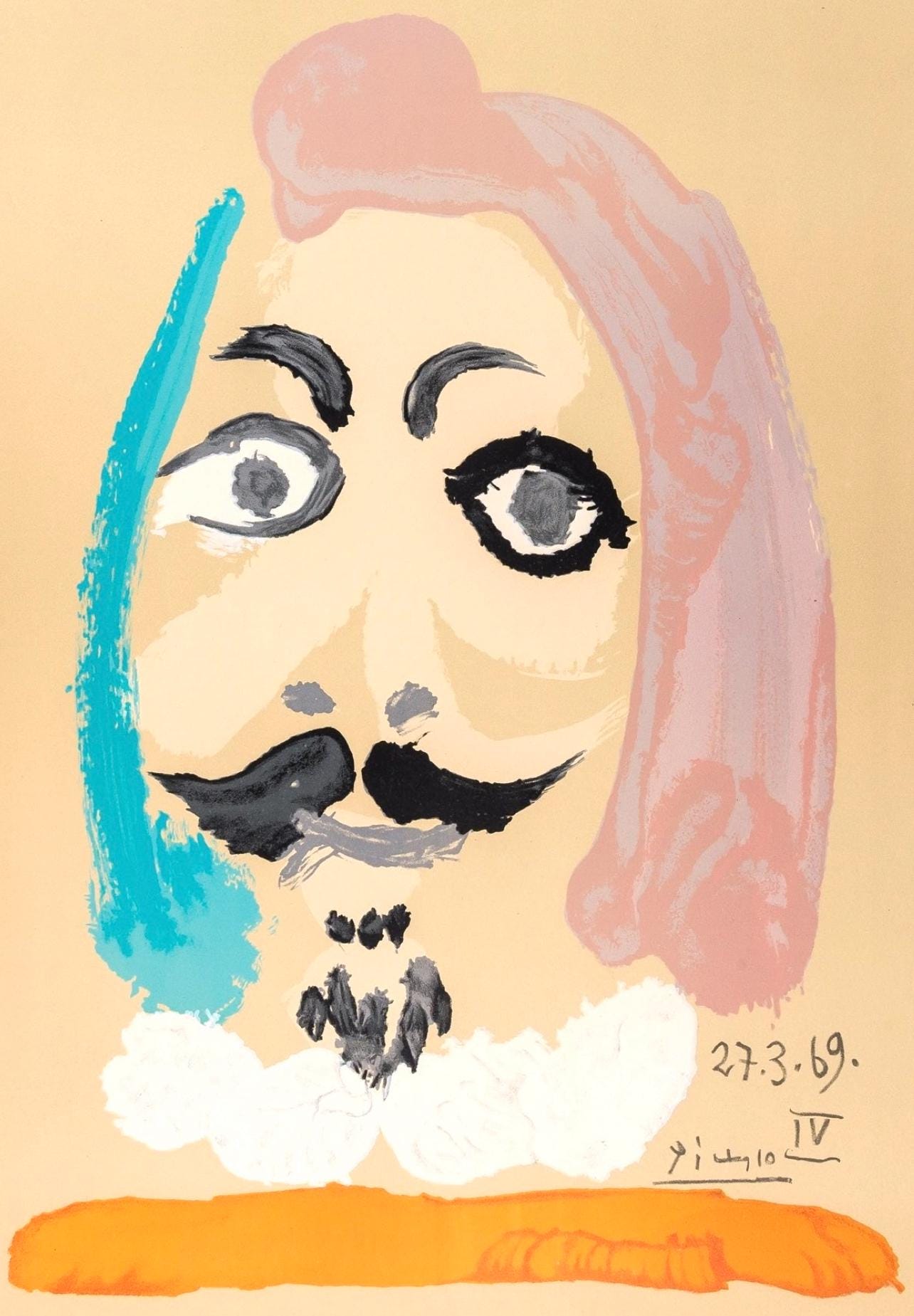 Pablo Picasso, Composition (Orozco 207-261), Vingt-Neuf Portraits Imaginaires, Limited Edition Lithograph