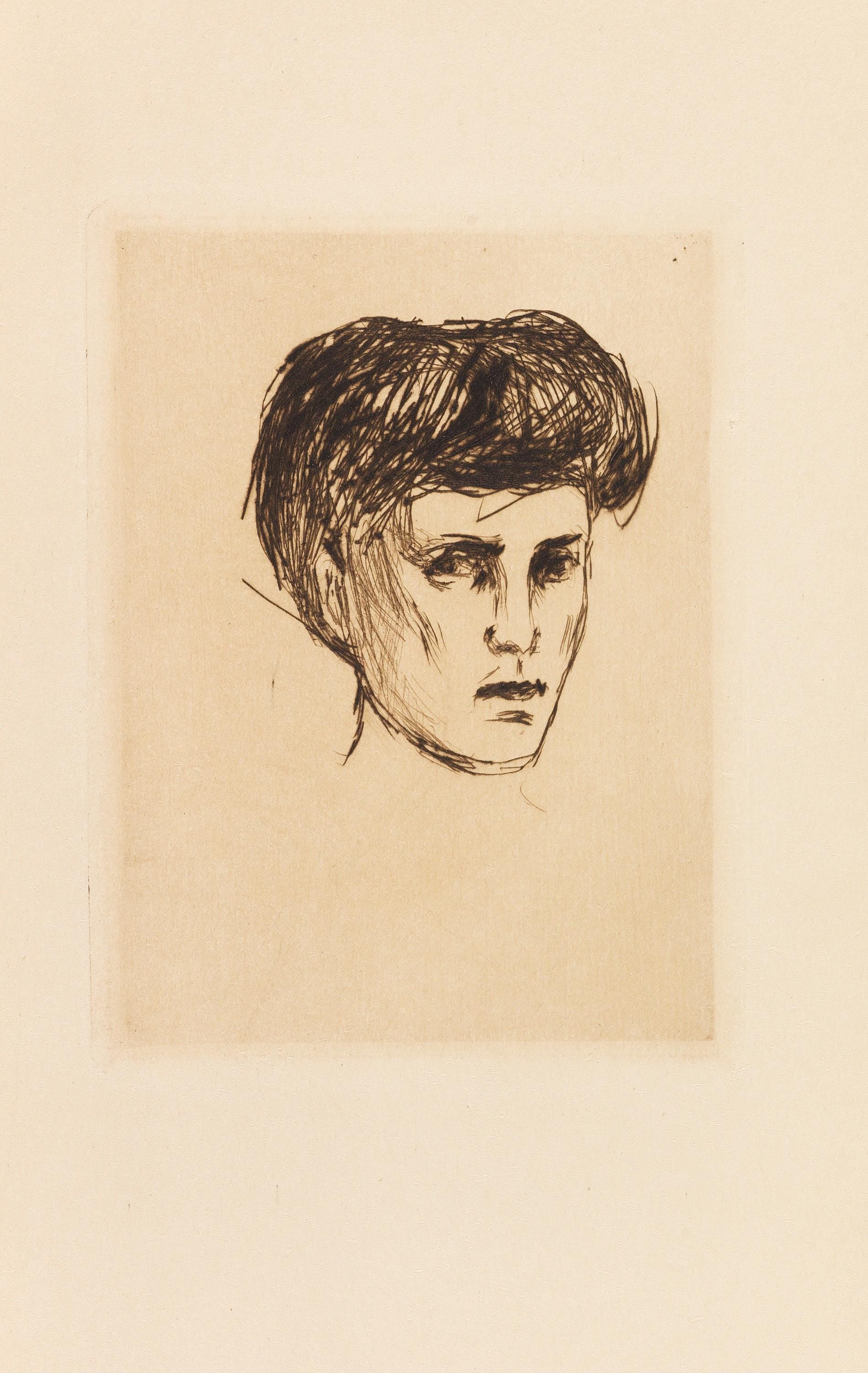 Edvard Munch, Kvinnehode (Schiefler 259; Woll 288), Limited Edition Etching