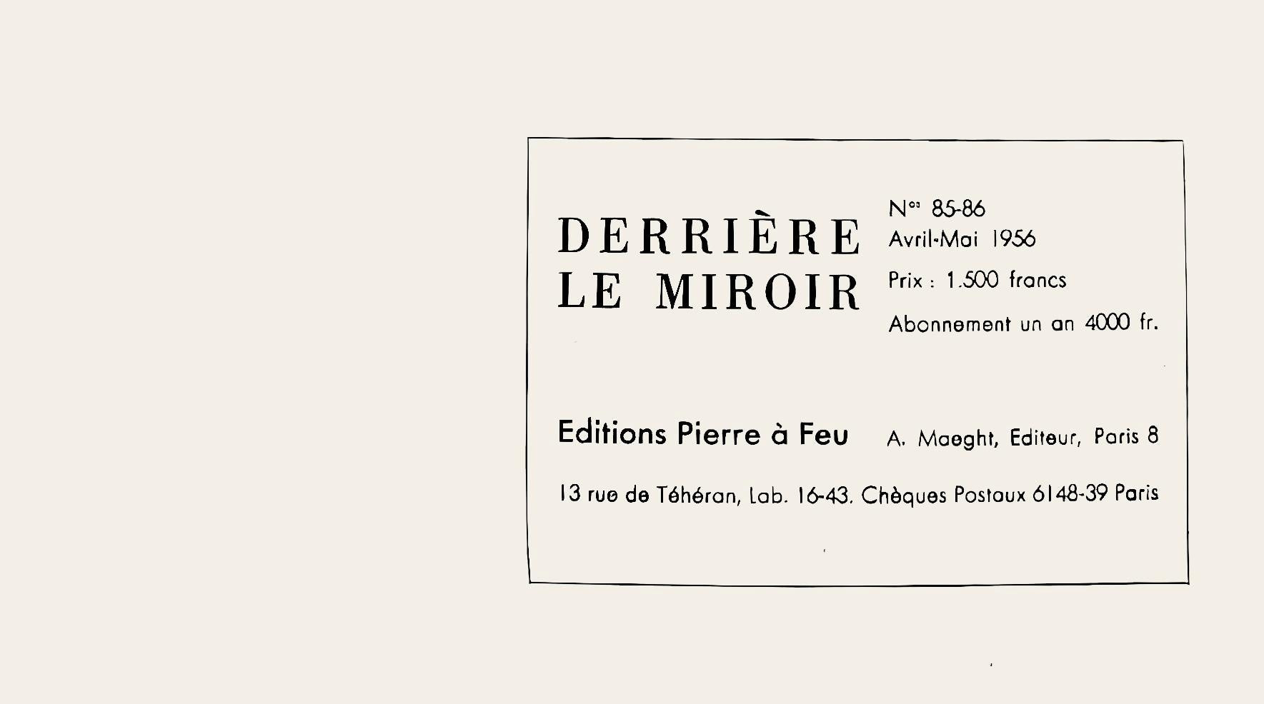 Georges Braque, Oiseau, Derrière le miroir, Limited Edition Lithograph
