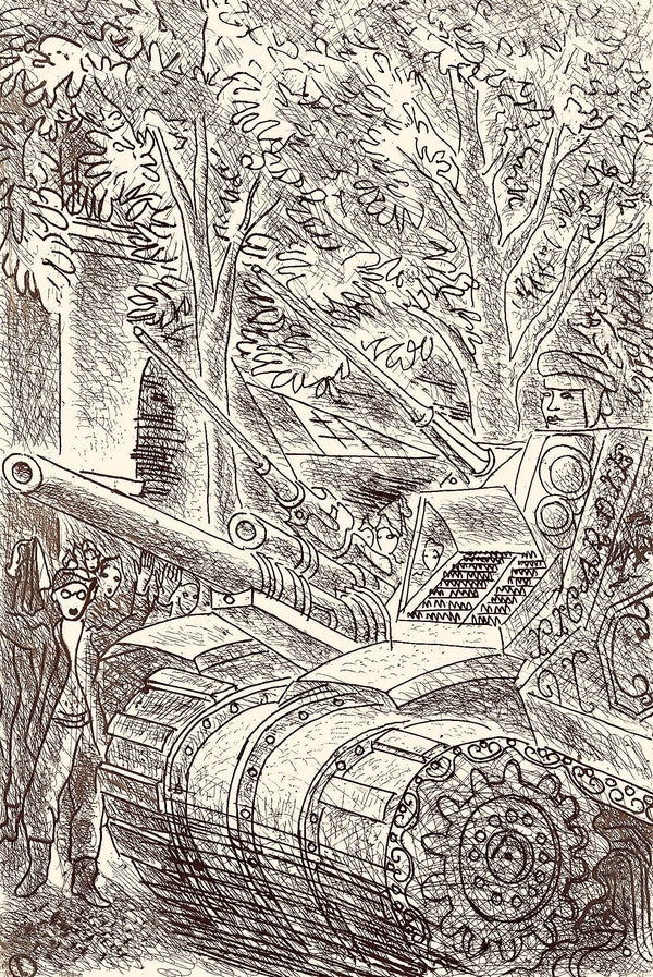 Louis Touchagues, Composition, Jours de gloire, Histoire de la libération de Paris, Limited Edition Etching