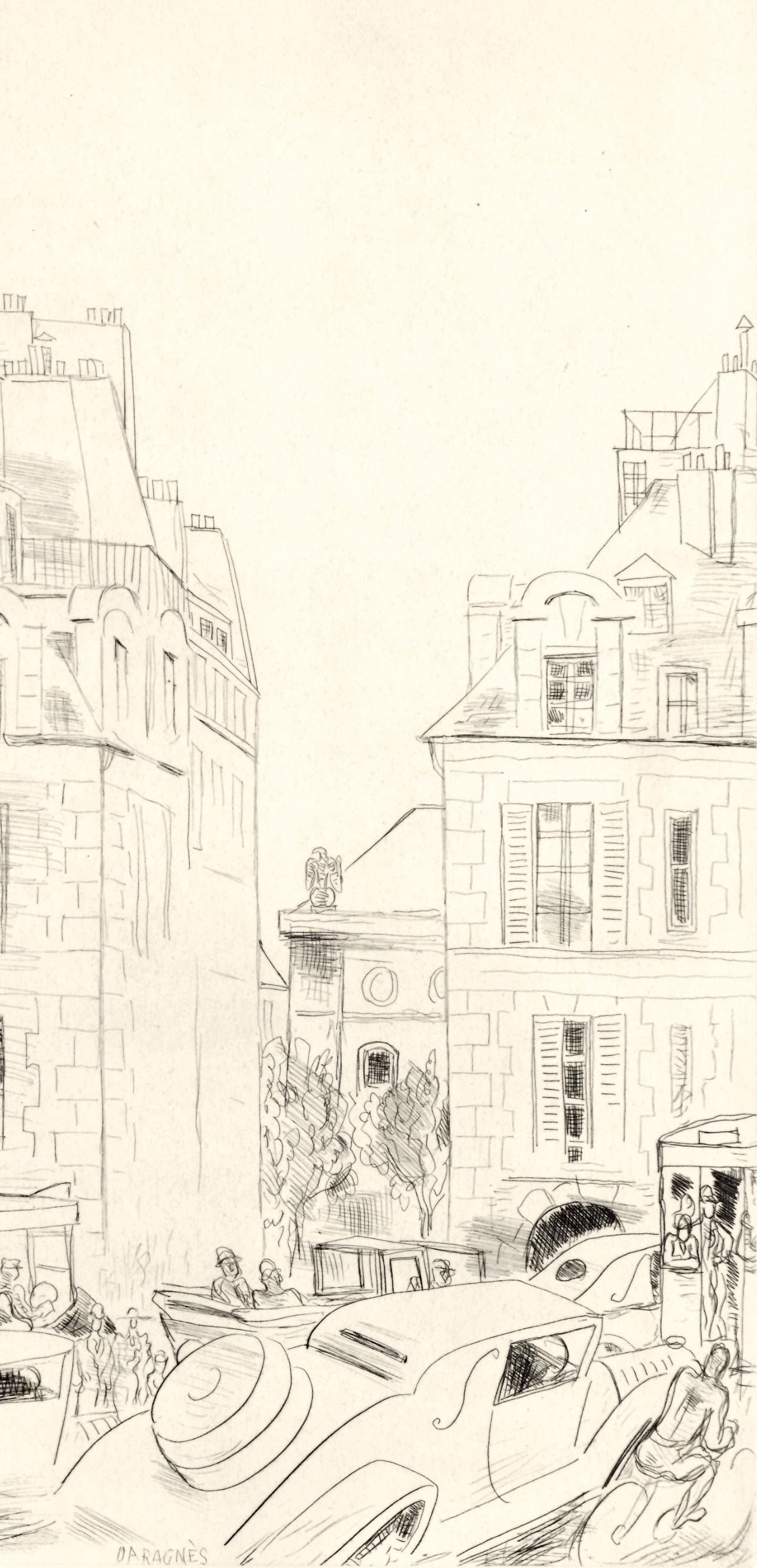 Jean Gabriel Daragnès, Présence de Paris, A La gloire à Paris, Limited Edition Etching