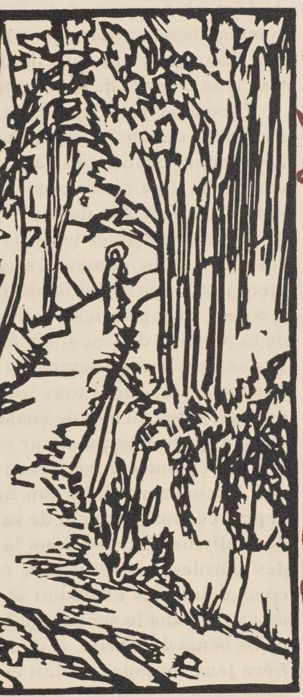 Émile Bernard, Composition (Morane, No. 100), Les Petites Fleurs de St. Françoise, Limited Edition Woodcut