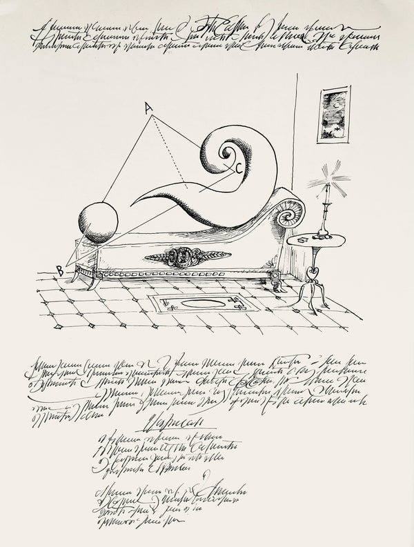 Saul Steinberg, Composition, Derrière le miroir, Limited Edition Lithograph