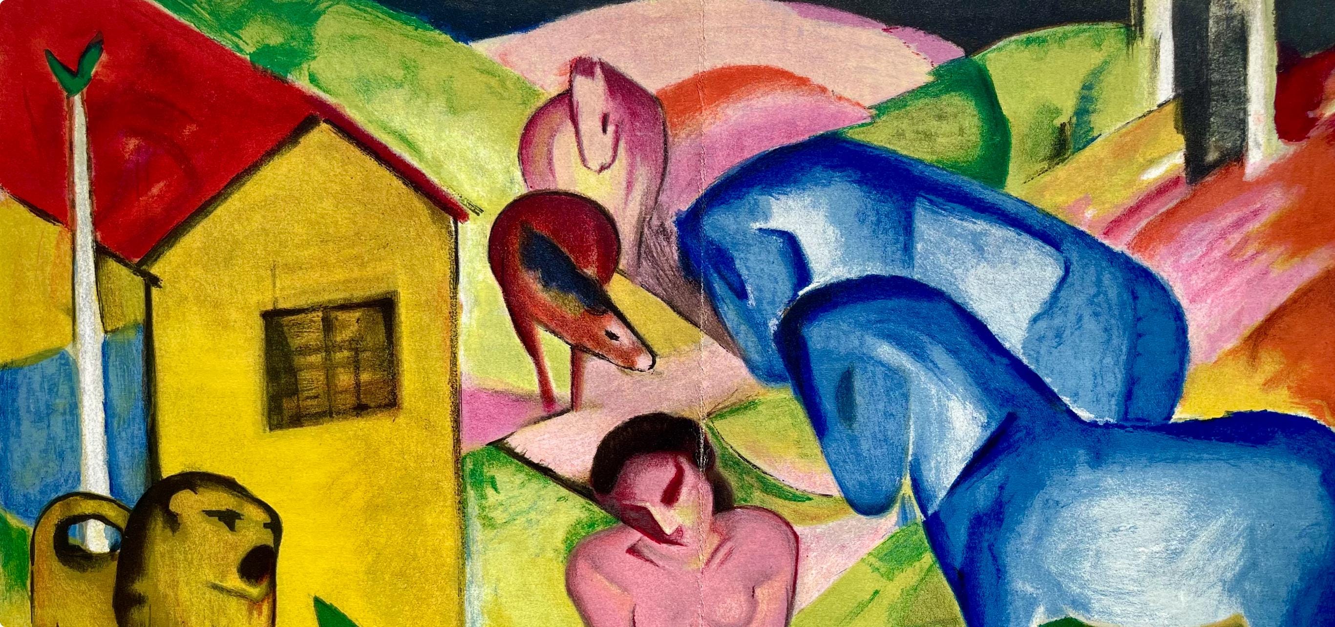 Franz Marc, Der Traum, Derrière le miroir, Limited Edition Lithograph