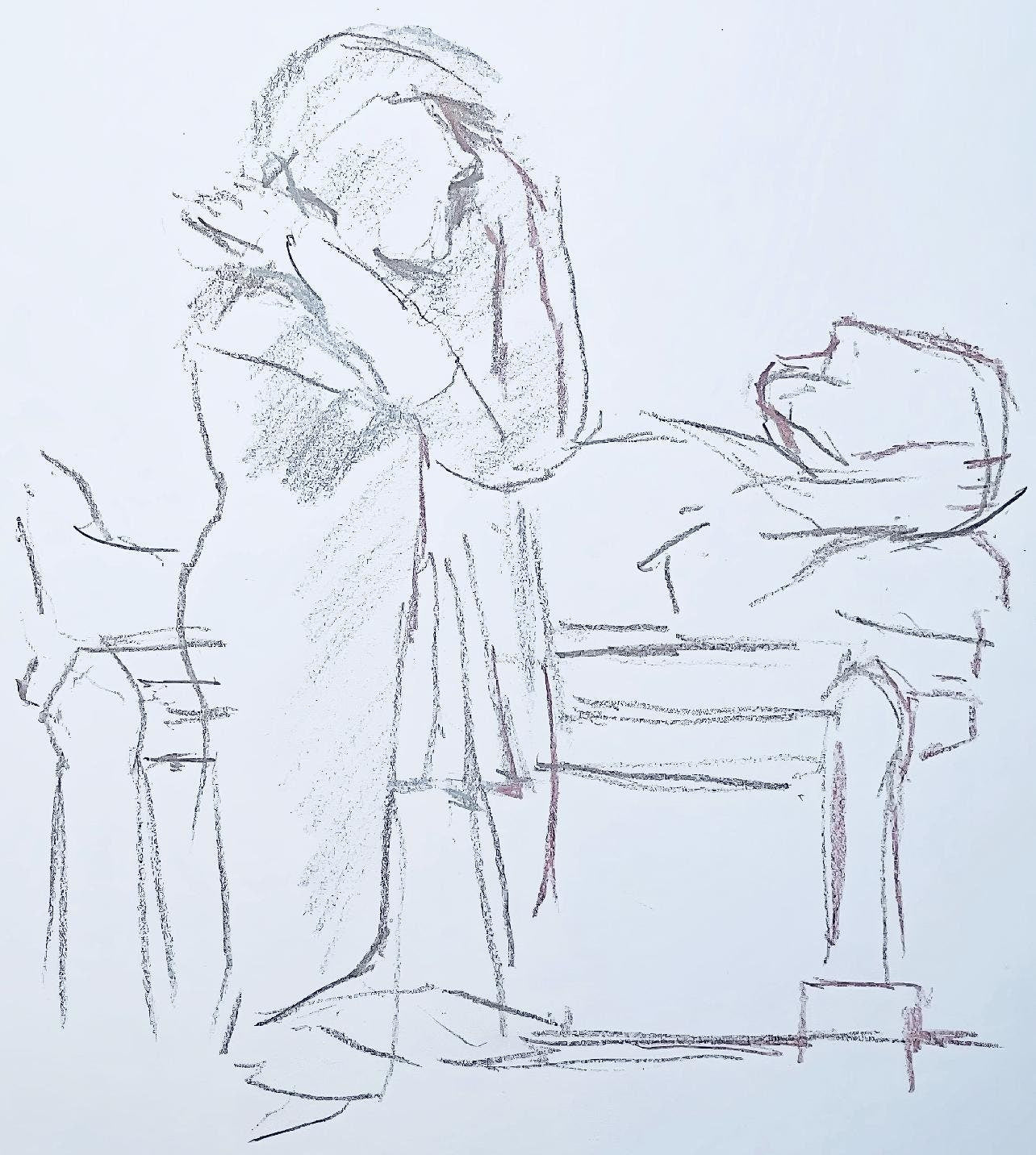 Oskar Kokoschka, Composition, Skizzenbuch der Italienischen Reise 1963, Limited Edition Lithograph