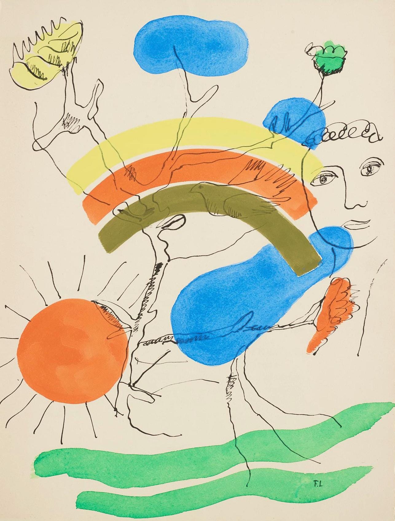 Fernand Léger, Composition (Saphire 24-38), Les Illuminations, Limited Edition Lithograph