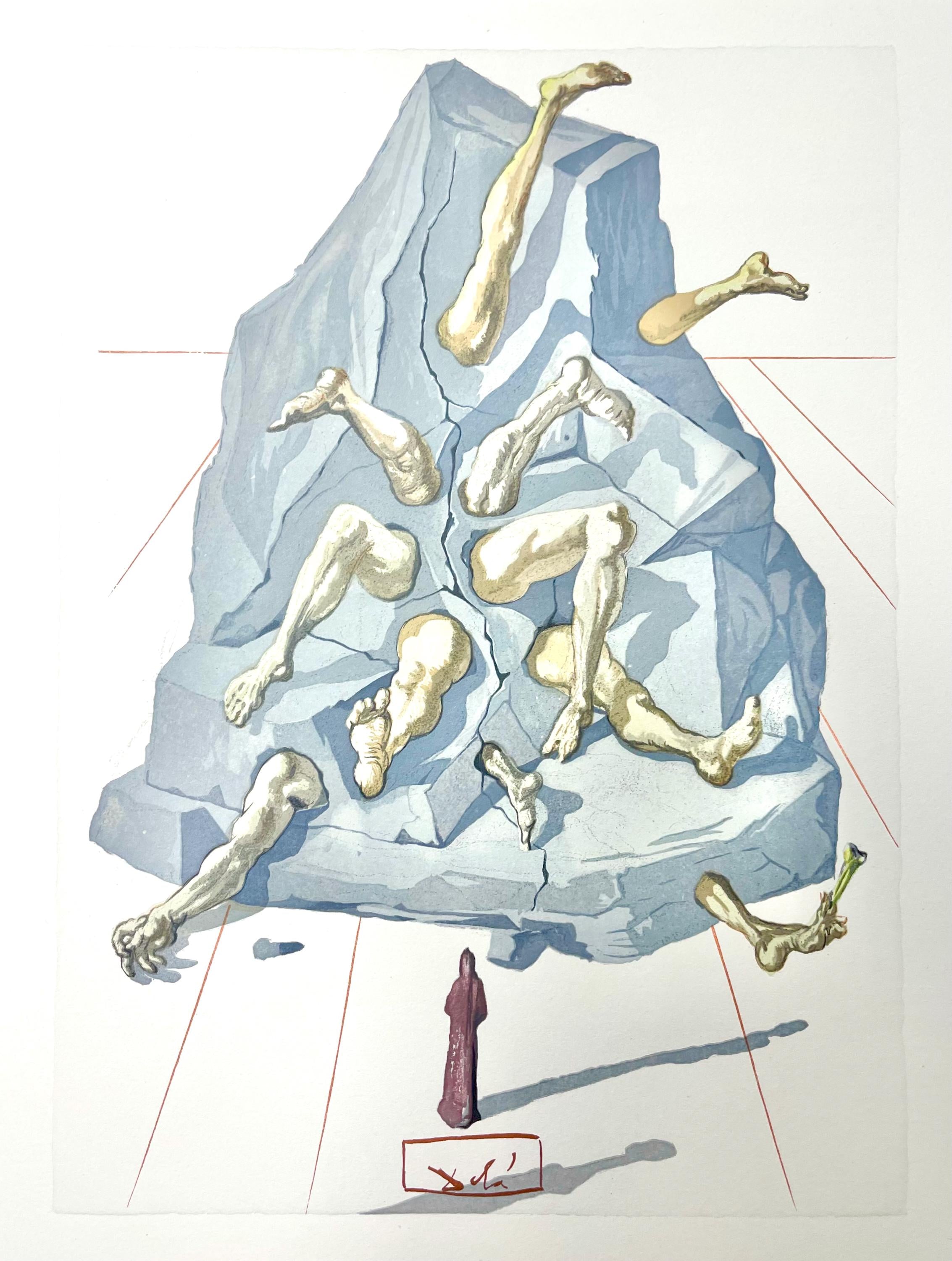 Salvador Dali, Hölle XXVI (Field 189-200; Michler/Löpsinger 1039-1138), Die Göttliche Komödie, Signed, Limited Edition Woodcut