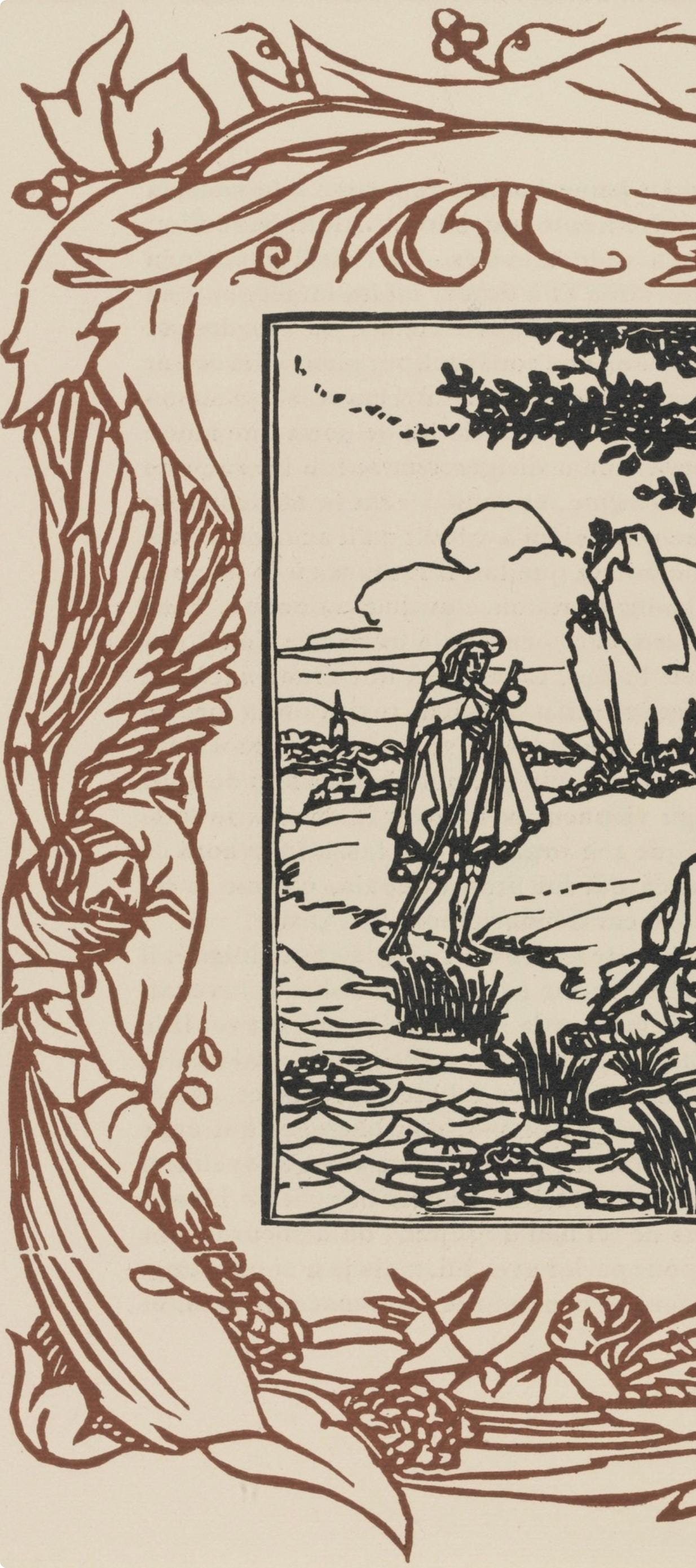 Émile Bernard, Composition (Morane, No. 100), Les Petites Fleurs de St. Françoise, Limited Edition Woodcut