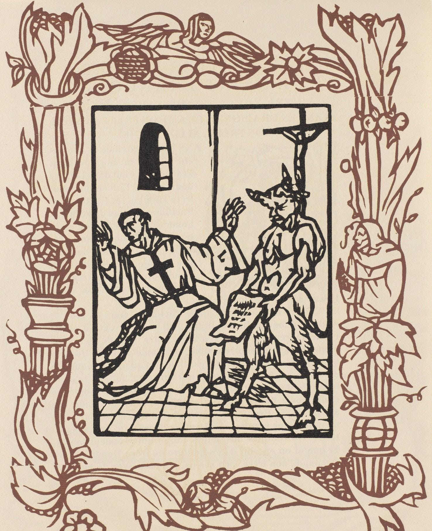 Émile Bernard, Composition (Morane, No. 100), Les Petites Fleurs de St. Françoise, Limited Edition Woodcut